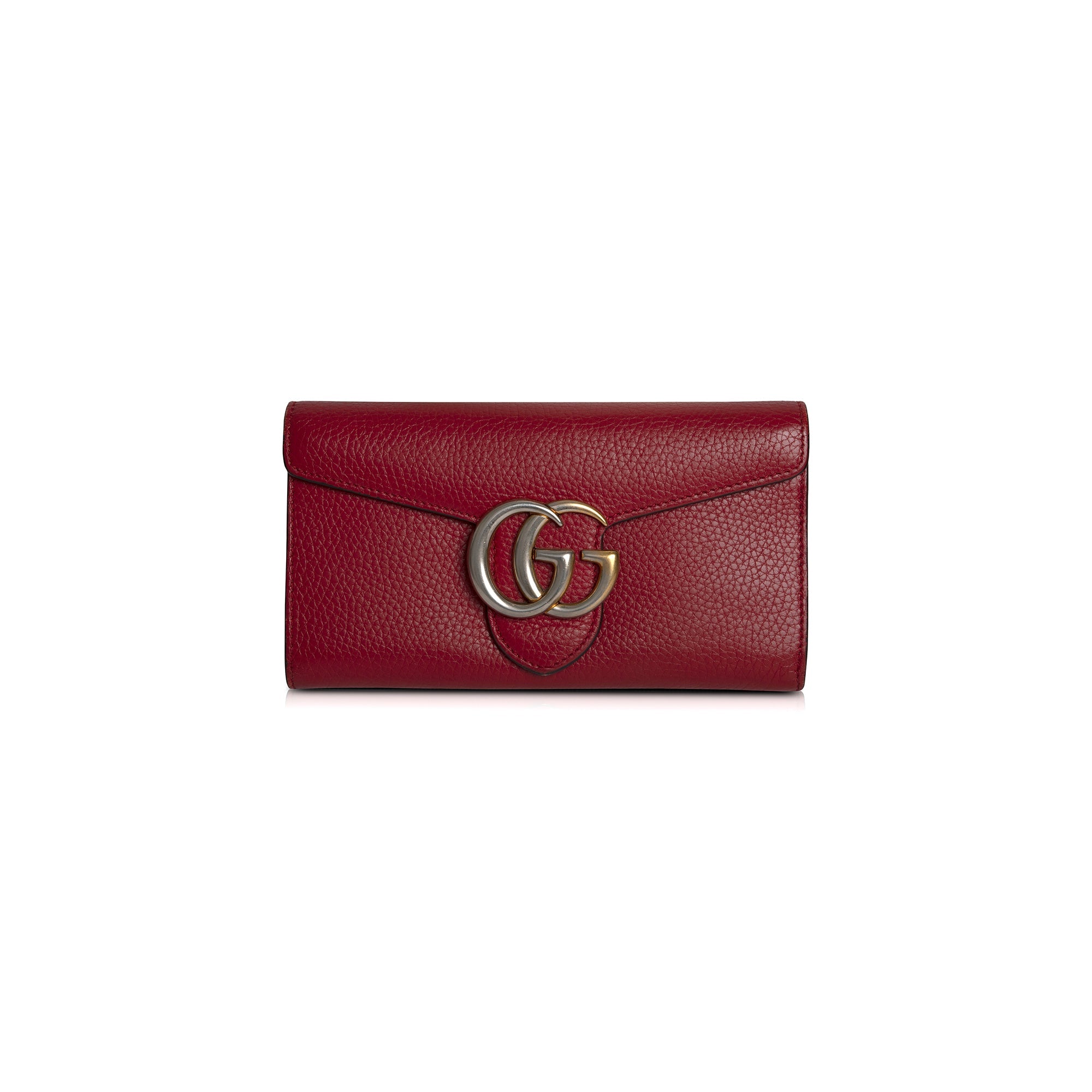 Gucci Red GG Marmont Continental Wallet w/ Box