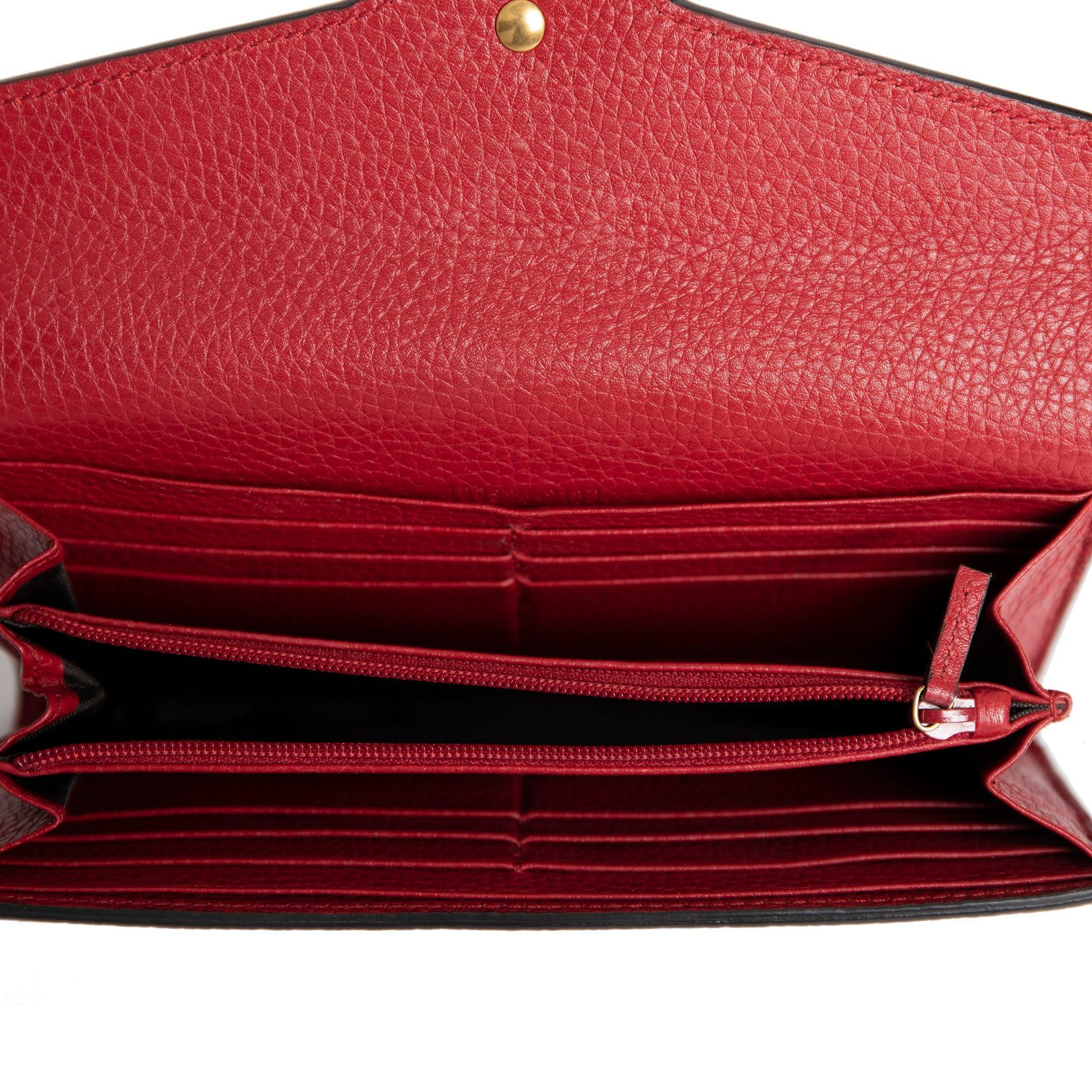 Gucci Red GG Marmont Continental Wallet w/ Box