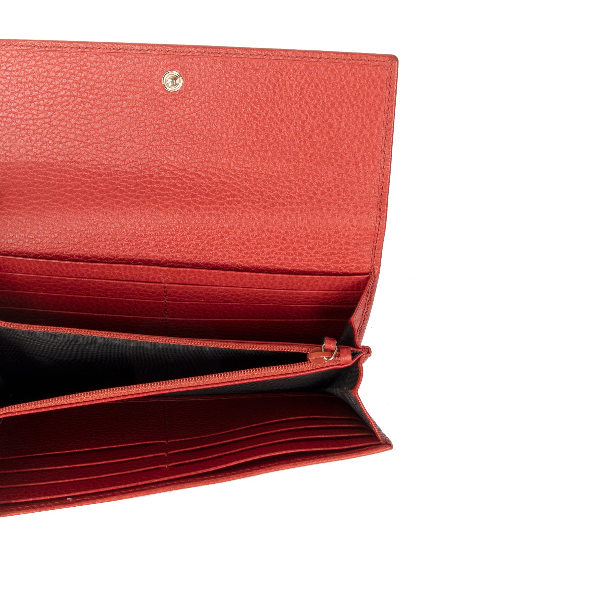 Gucci Red Leather Swing Continental Wallet w/ Box