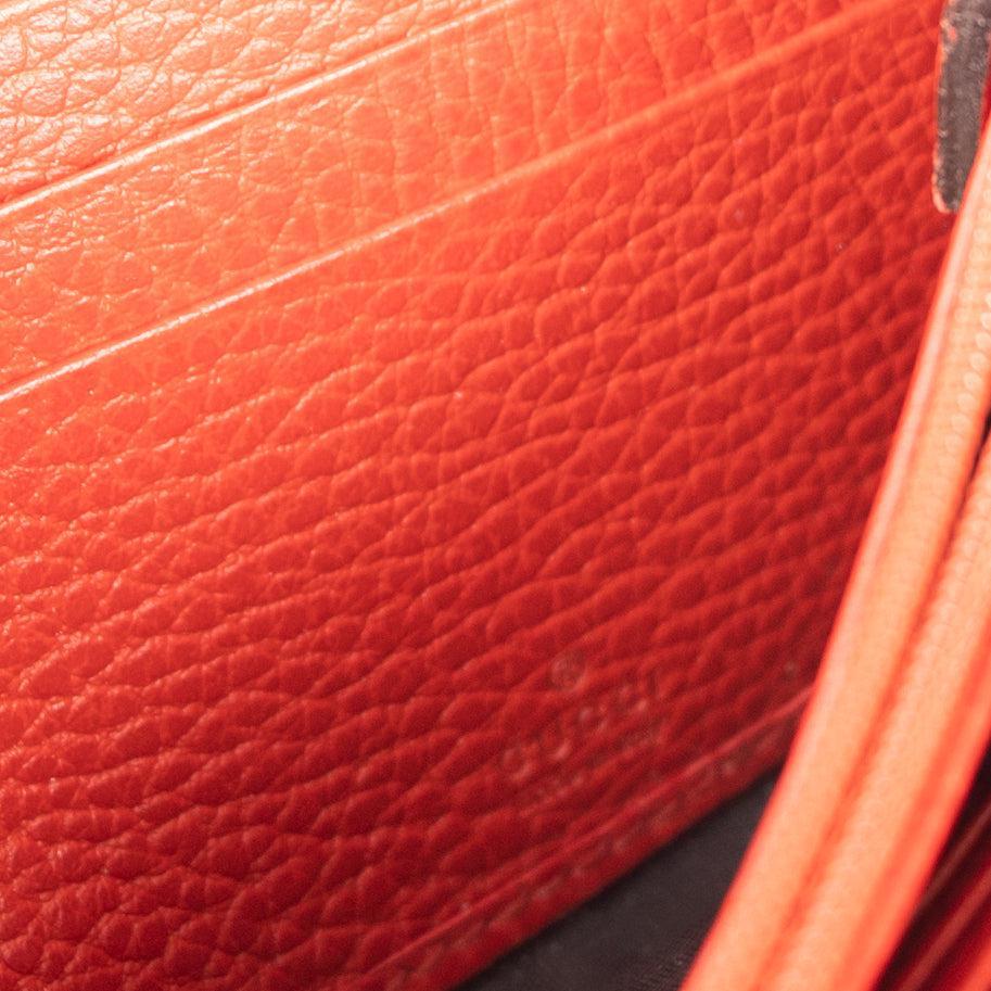 Gucci Red Leather Swing Continental Wallet w/ Box