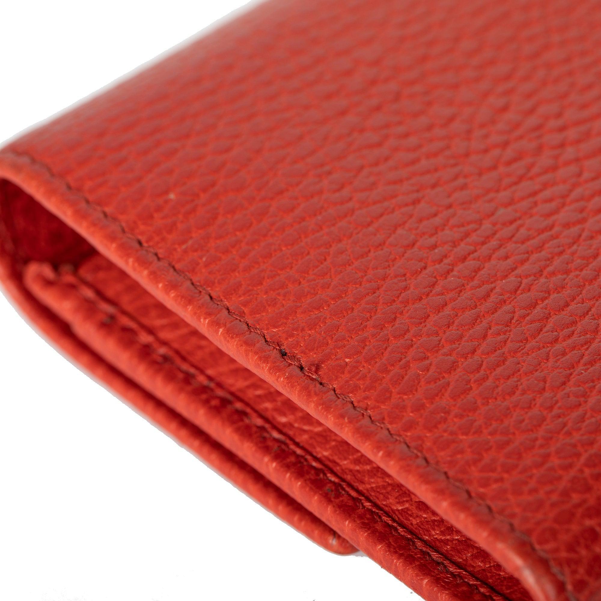 Gucci Red Leather Swing Continental Wallet w/ Box