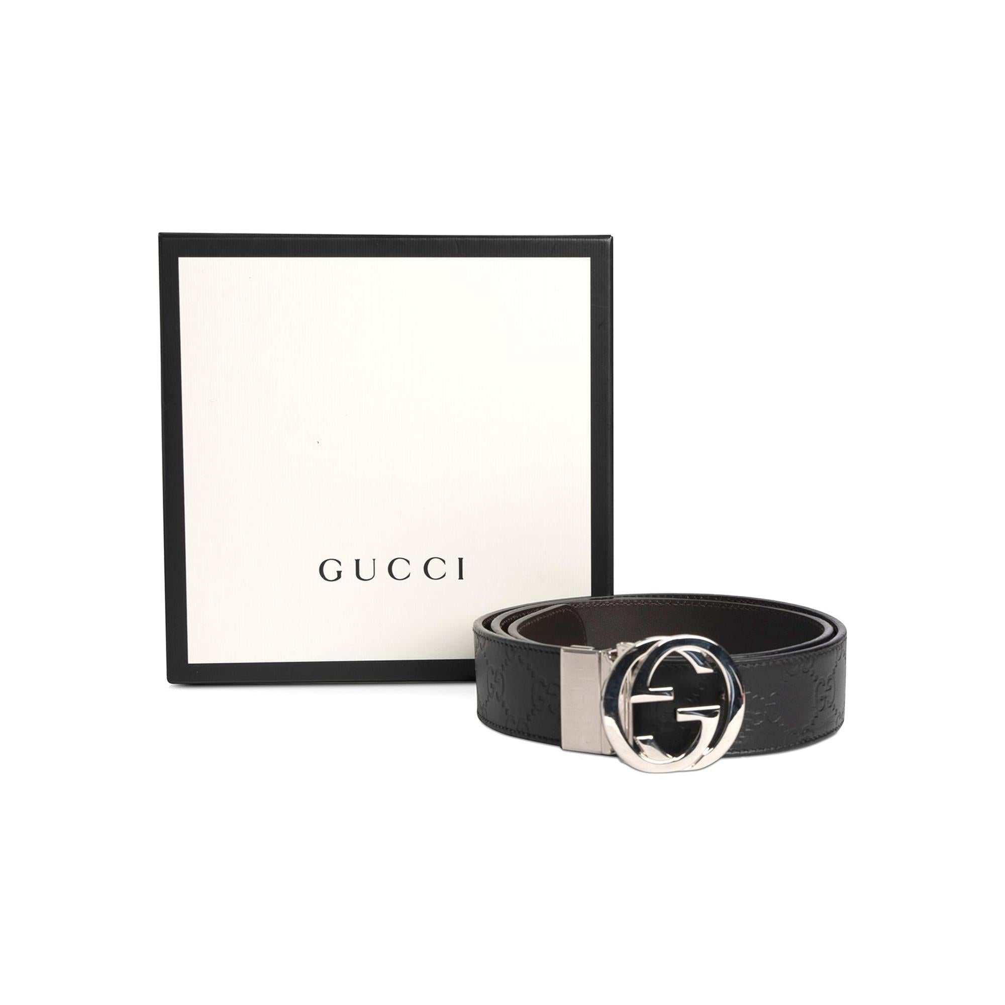 Gucci Reversible Gucci Signature Belt w/ Box & Receipt