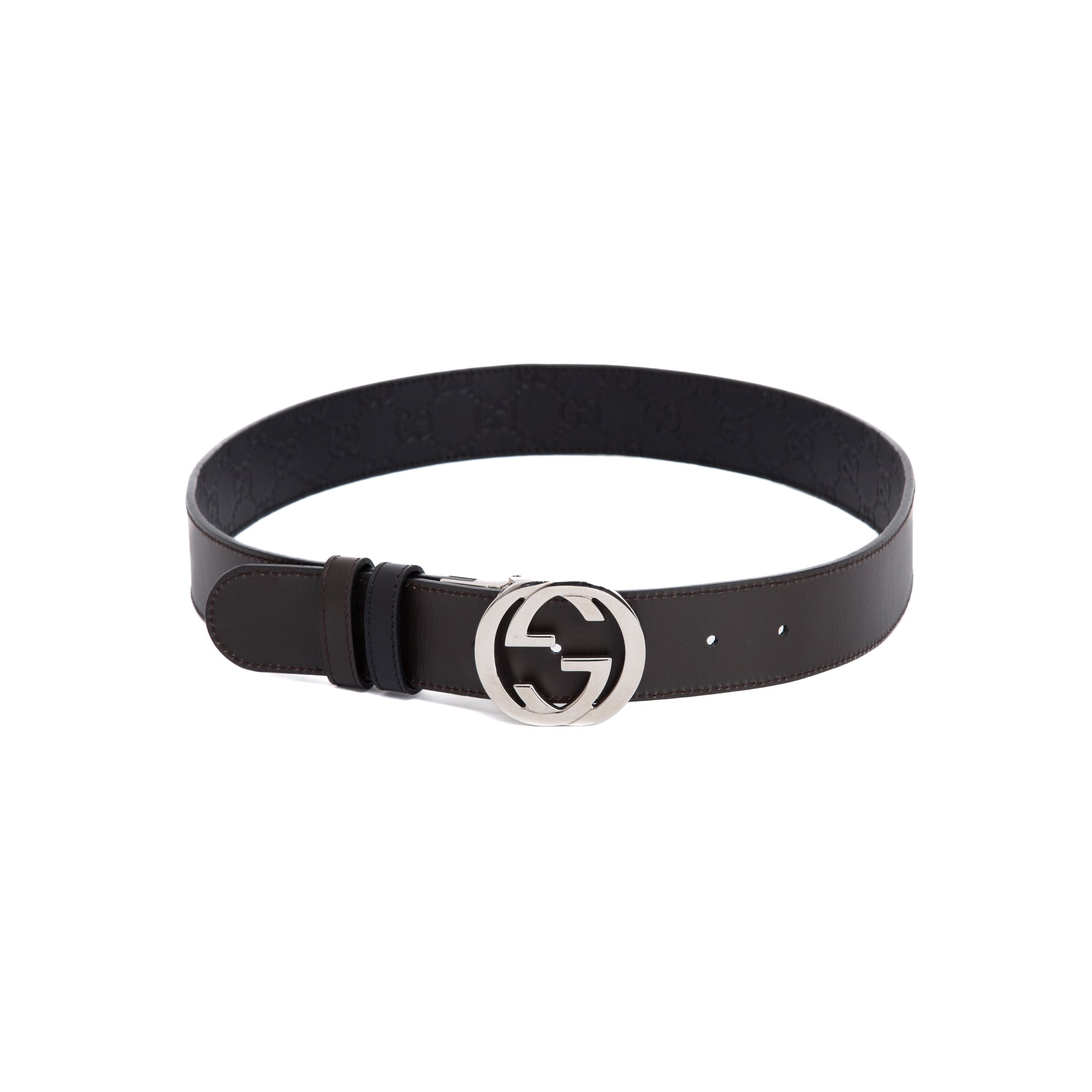 Gucci Reversible Gucci Signature Leather Belt w/ Box