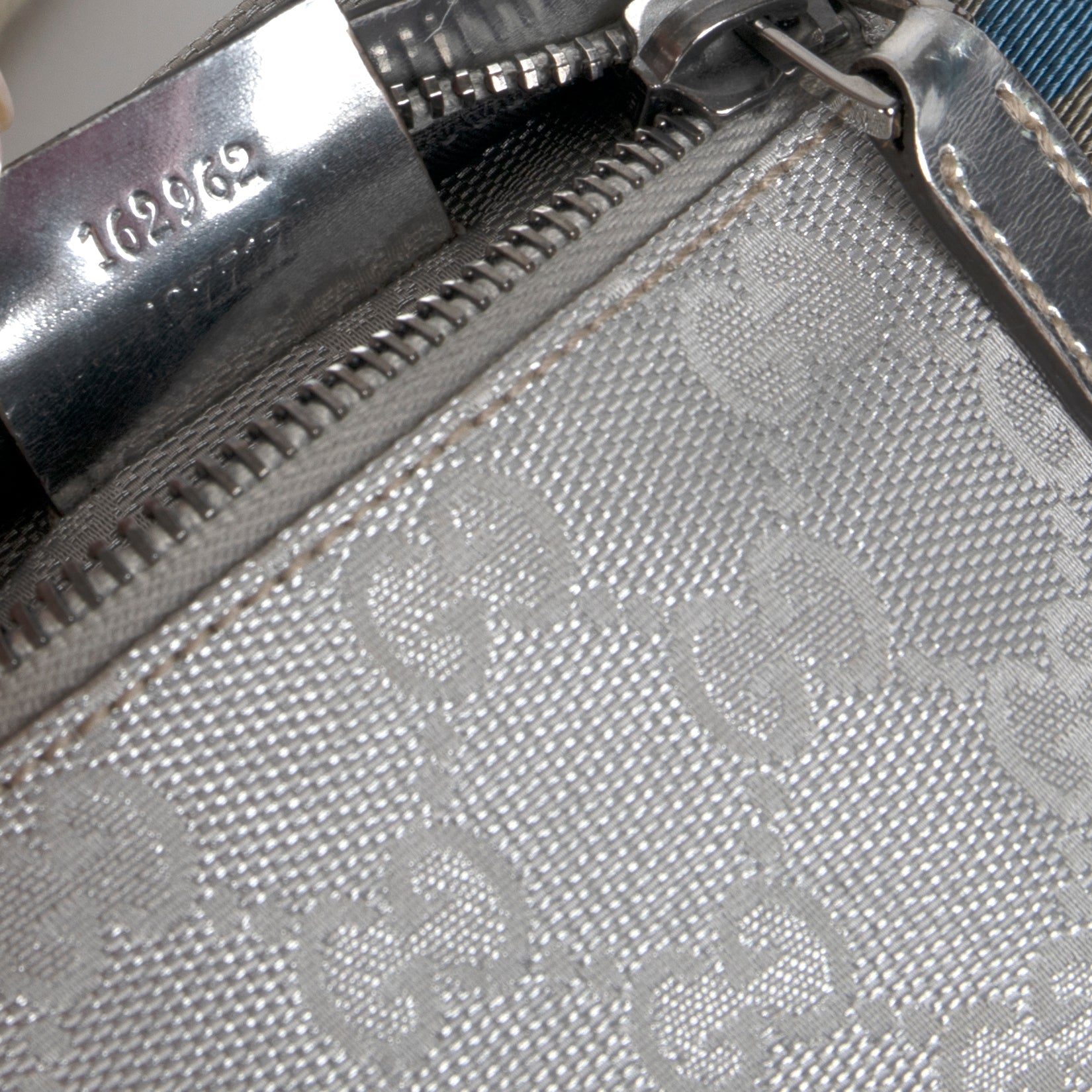 Gucci Silver GG Canvas Web Double Belt Bag