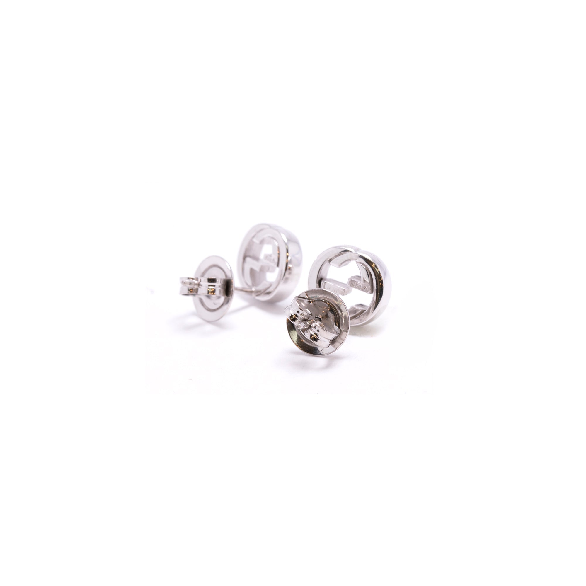 Gucci Silver Interlocking G Stud Earrings
