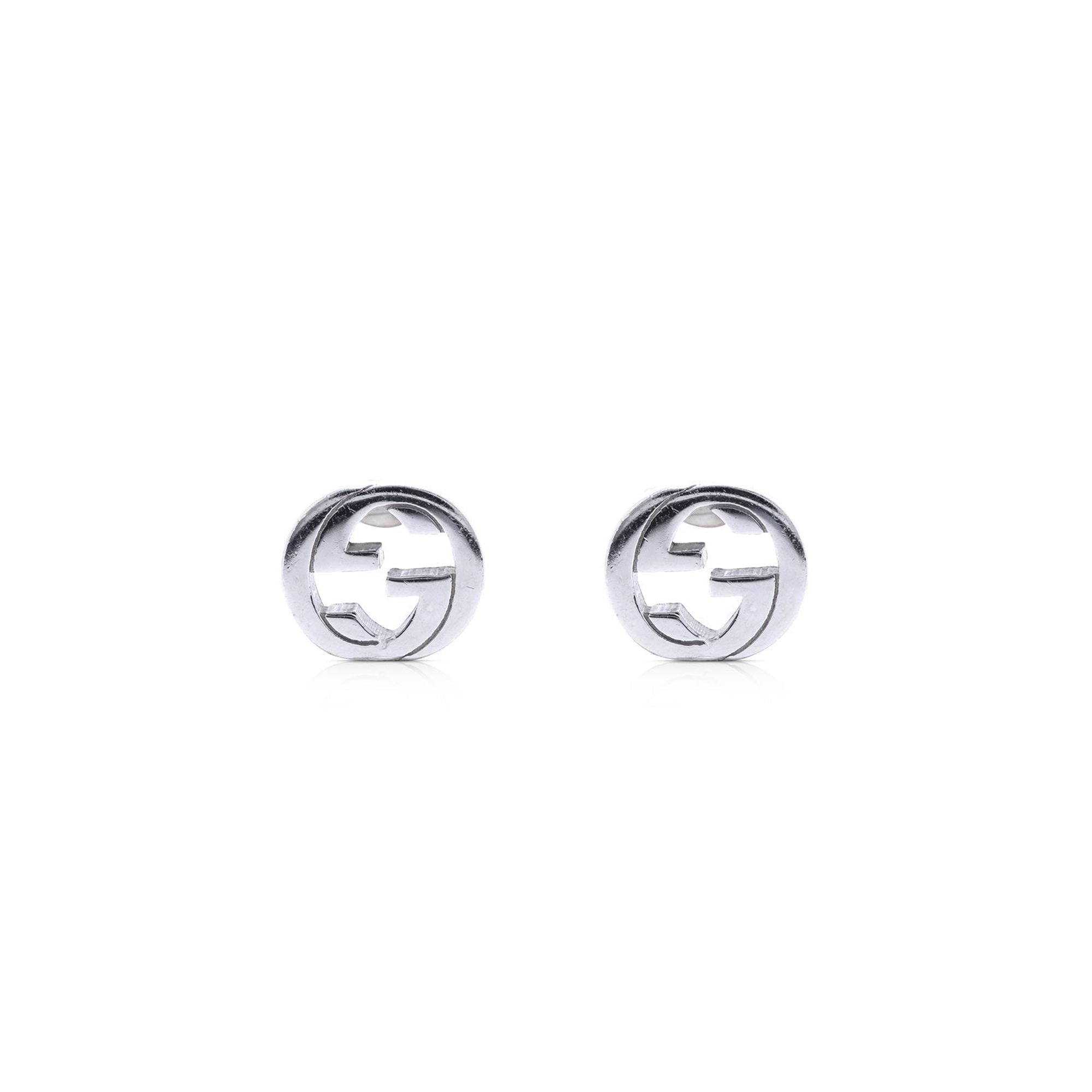 Gucci Silver Interlocking G Stud Earrings