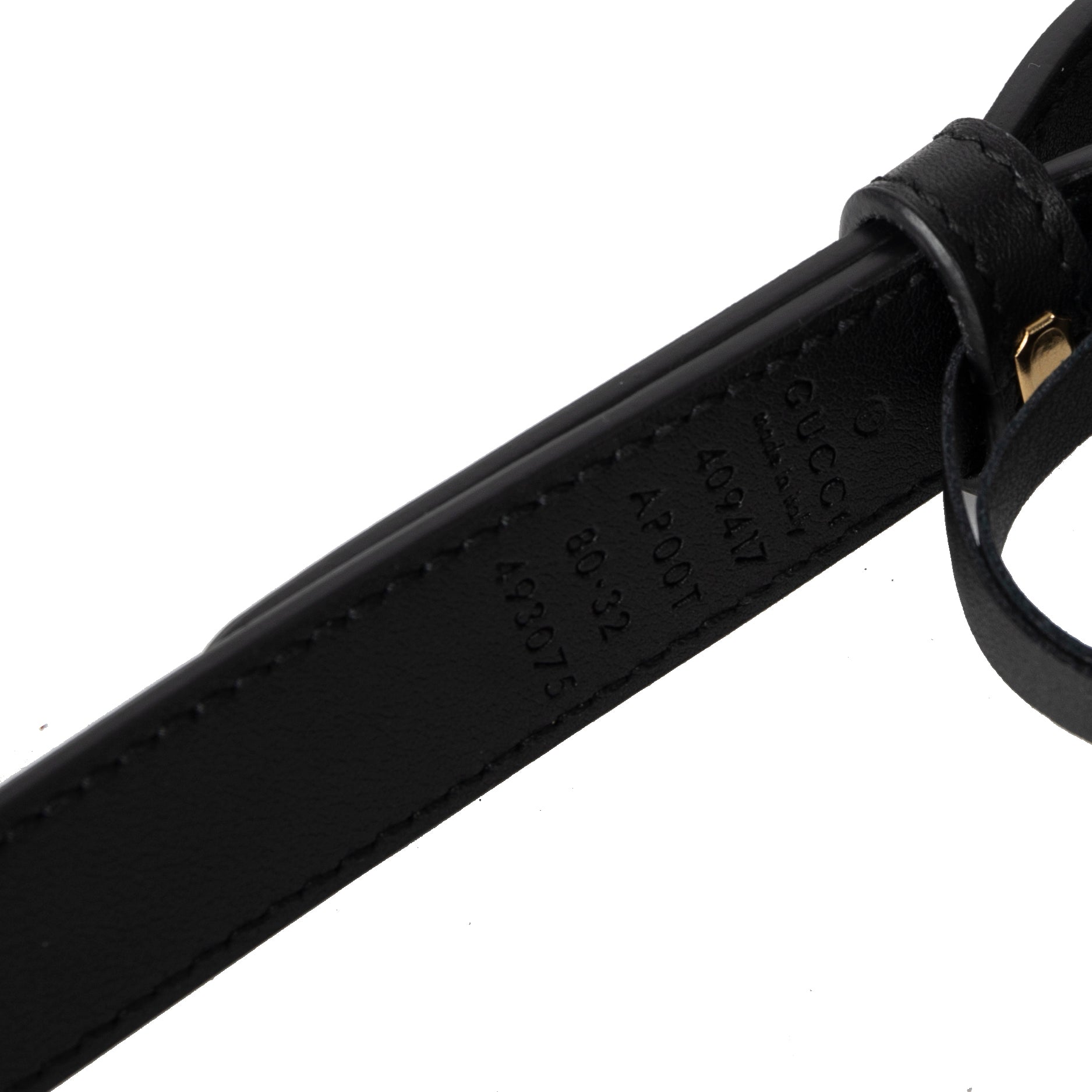 Gucci Skinny Leather Belt with Double G Buckle w/ Box