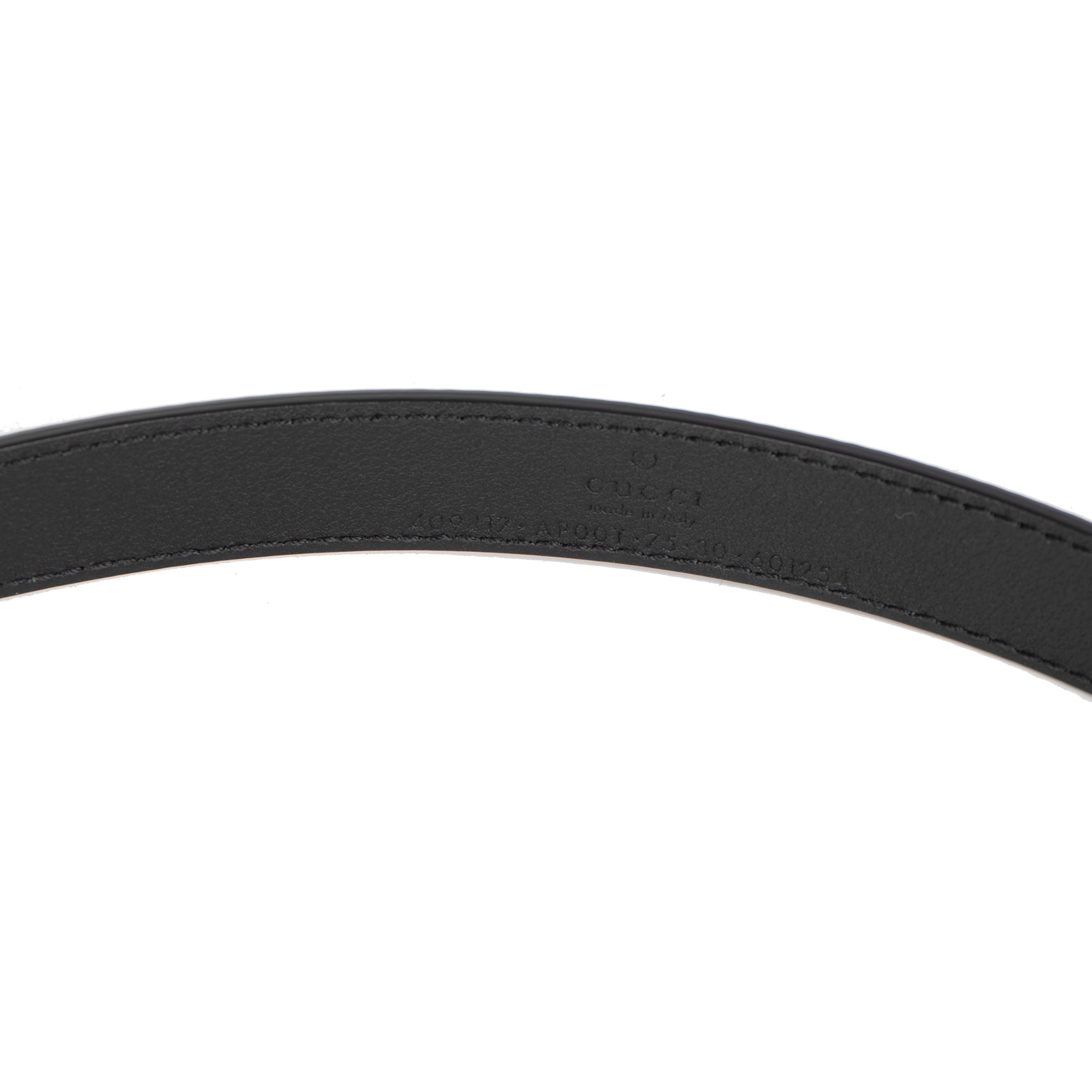 Gucci Skinny Leather Belt with Double G Buckle w/ Box & Receipt