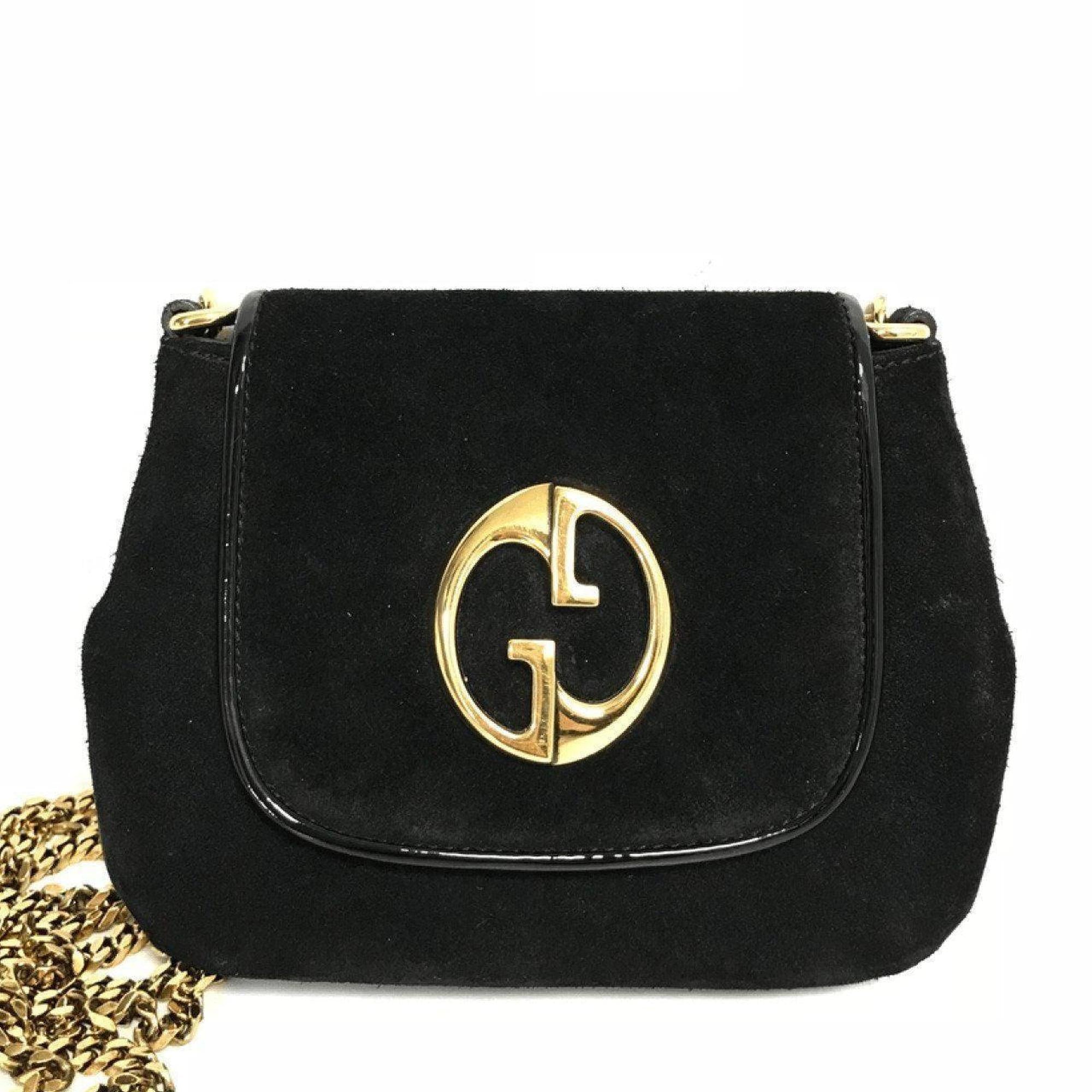 Gucci Small 1973 Black Suede Shoulder Bag