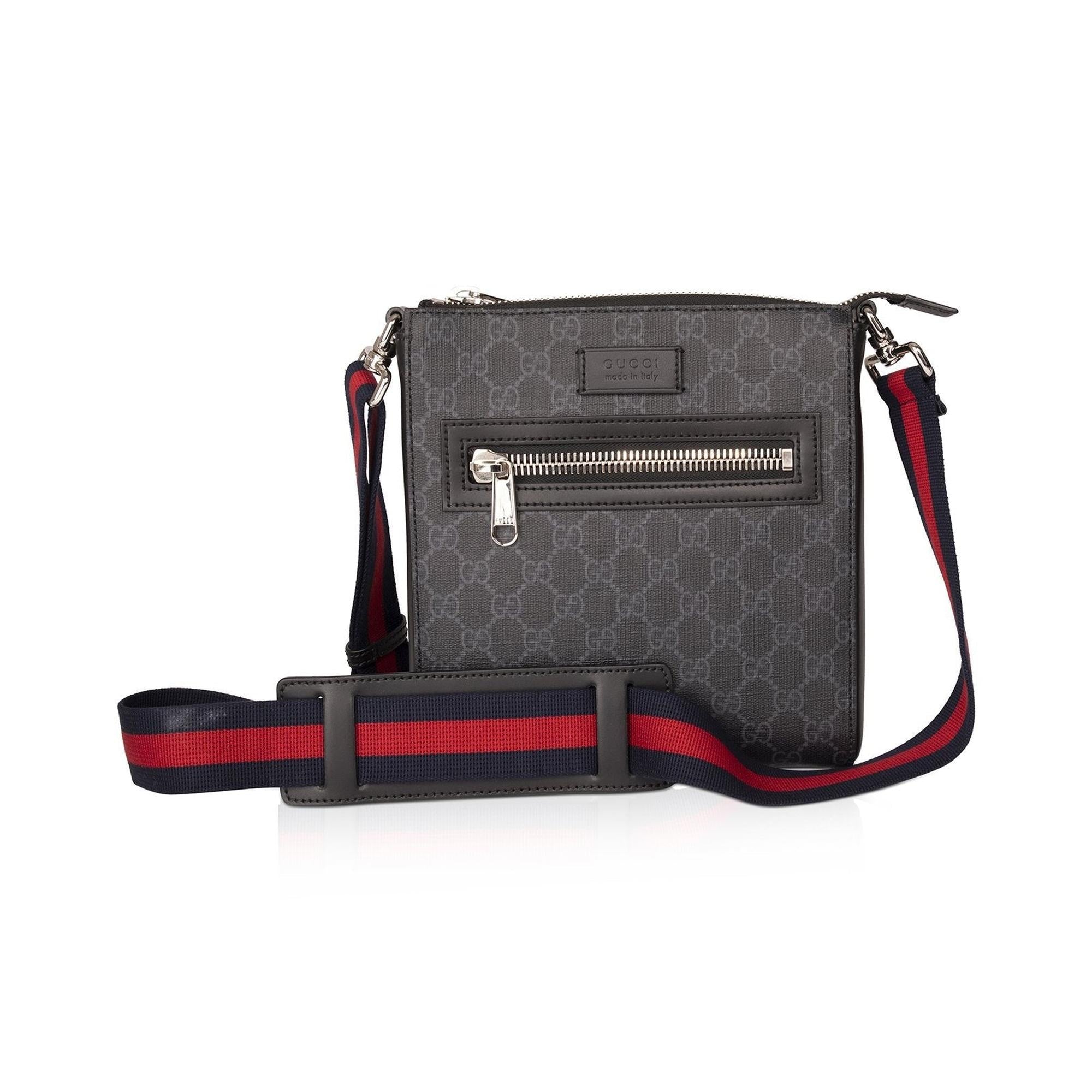 Gucci Small Black GG Supreme Messenger Bag w/ Box