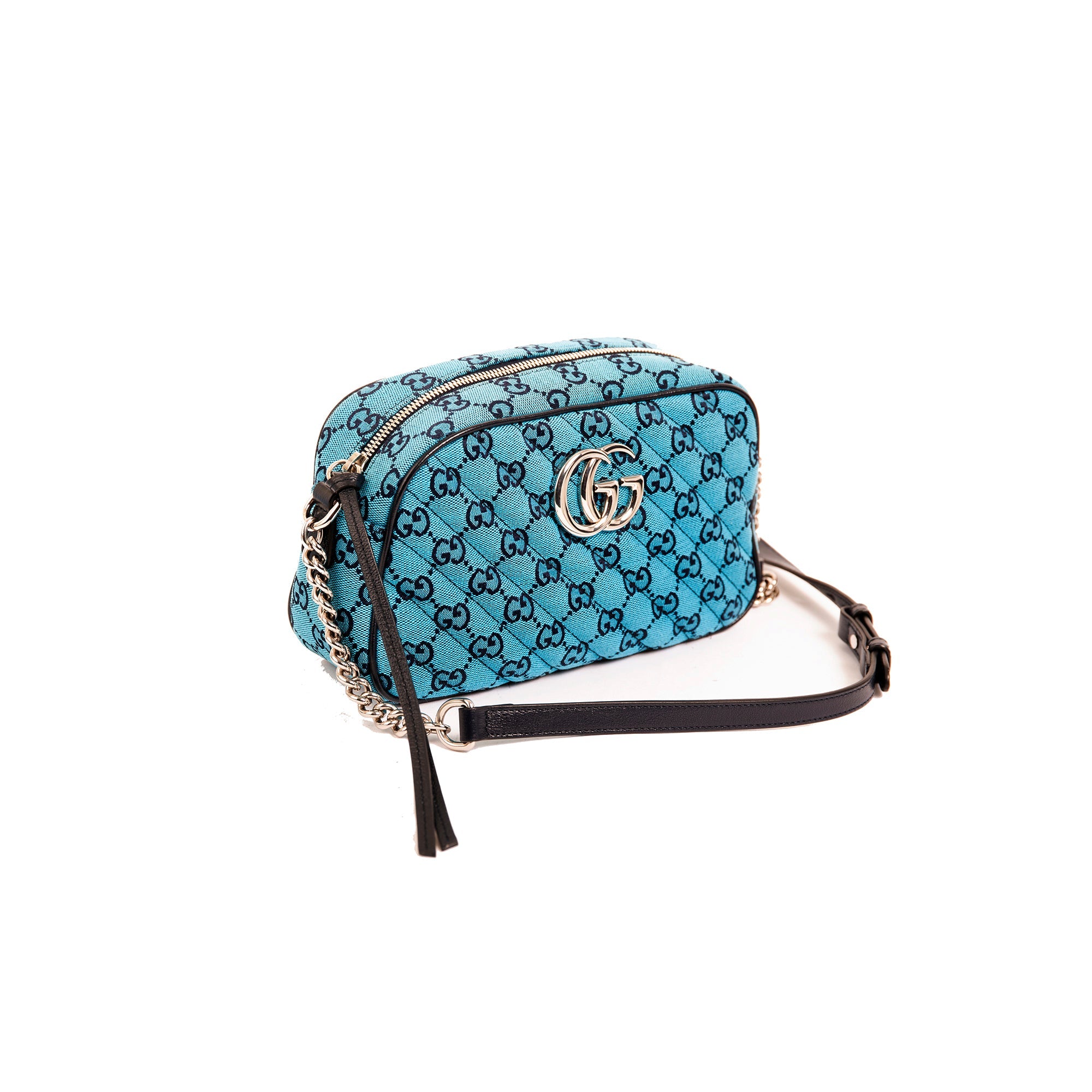 Gucci Small Diagonal GG Canvas Marmont Matelasse Shoulder Bag