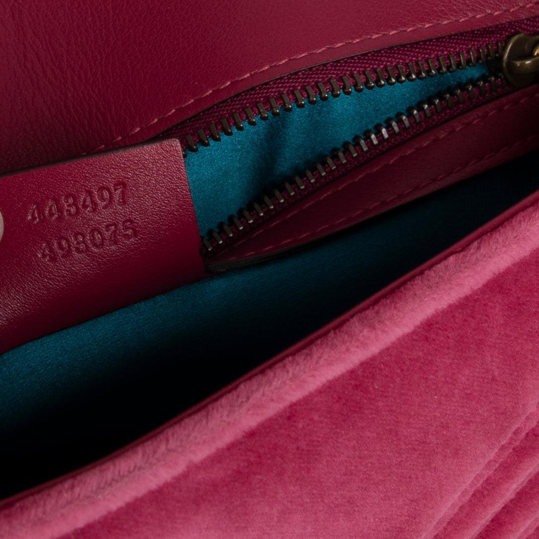Gucci Small GG Marmont Matelasse Velvet Shoulder Bag