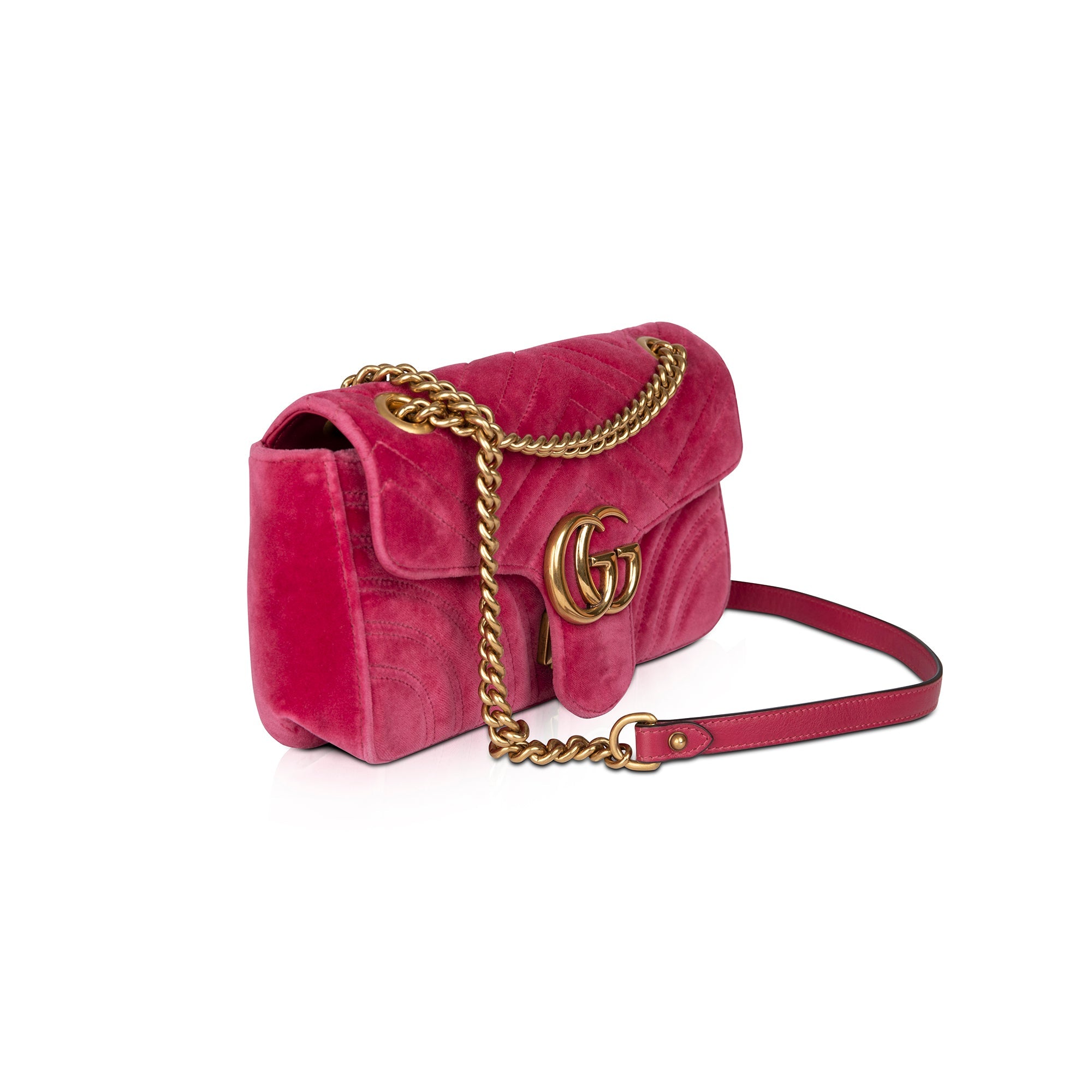 Gucci Small GG Marmont Matelasse Velvet Shoulder Bag