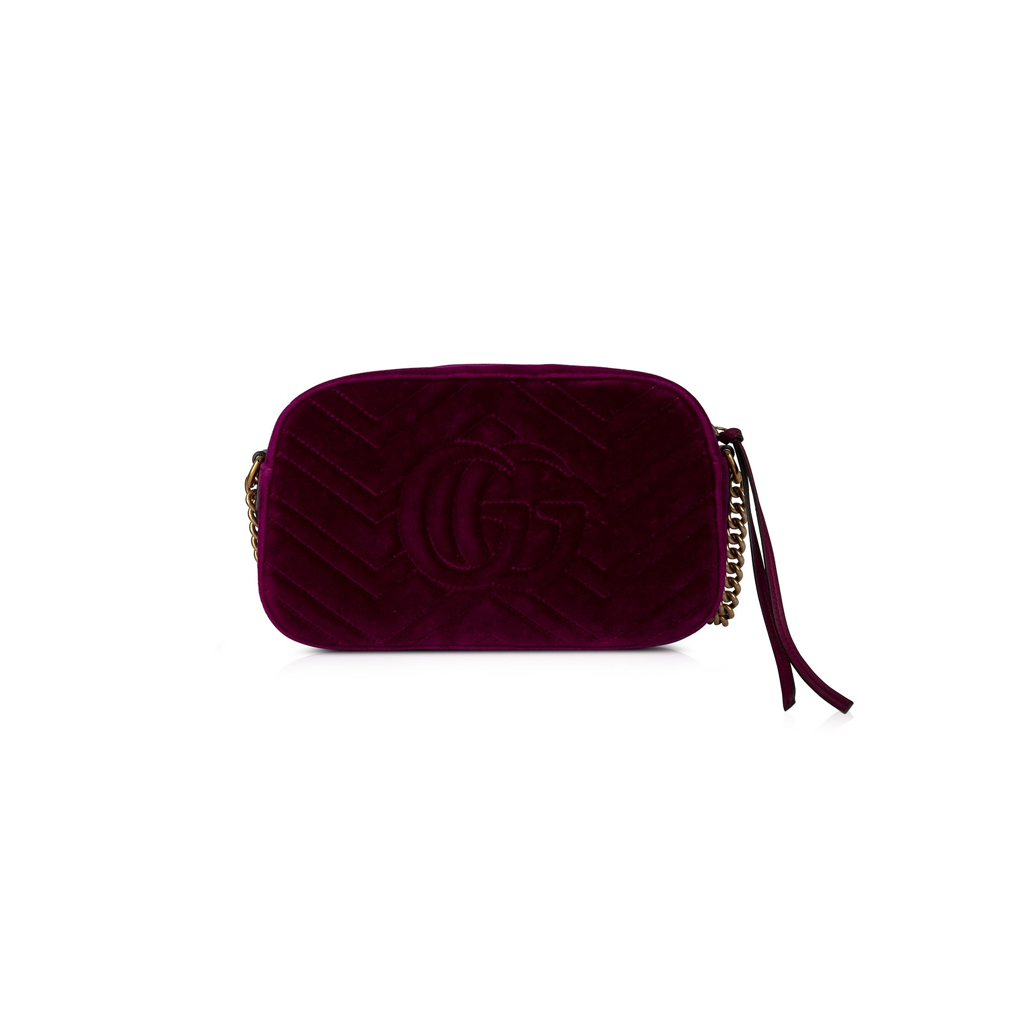 Gucci Small GG Marmont Matelasse Velvet Shoulder Bag