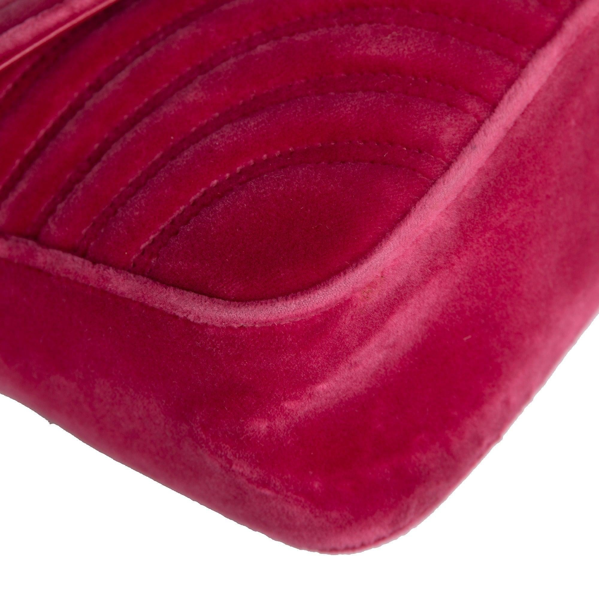 Gucci Small GG Marmont Matelasse Velvet Shoulder Bag