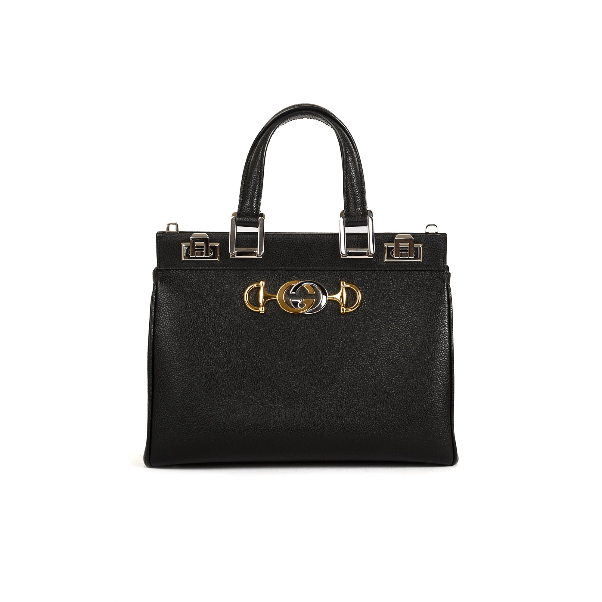 Gucci Small Zumi Leather Top Handle Bag w/ Strap