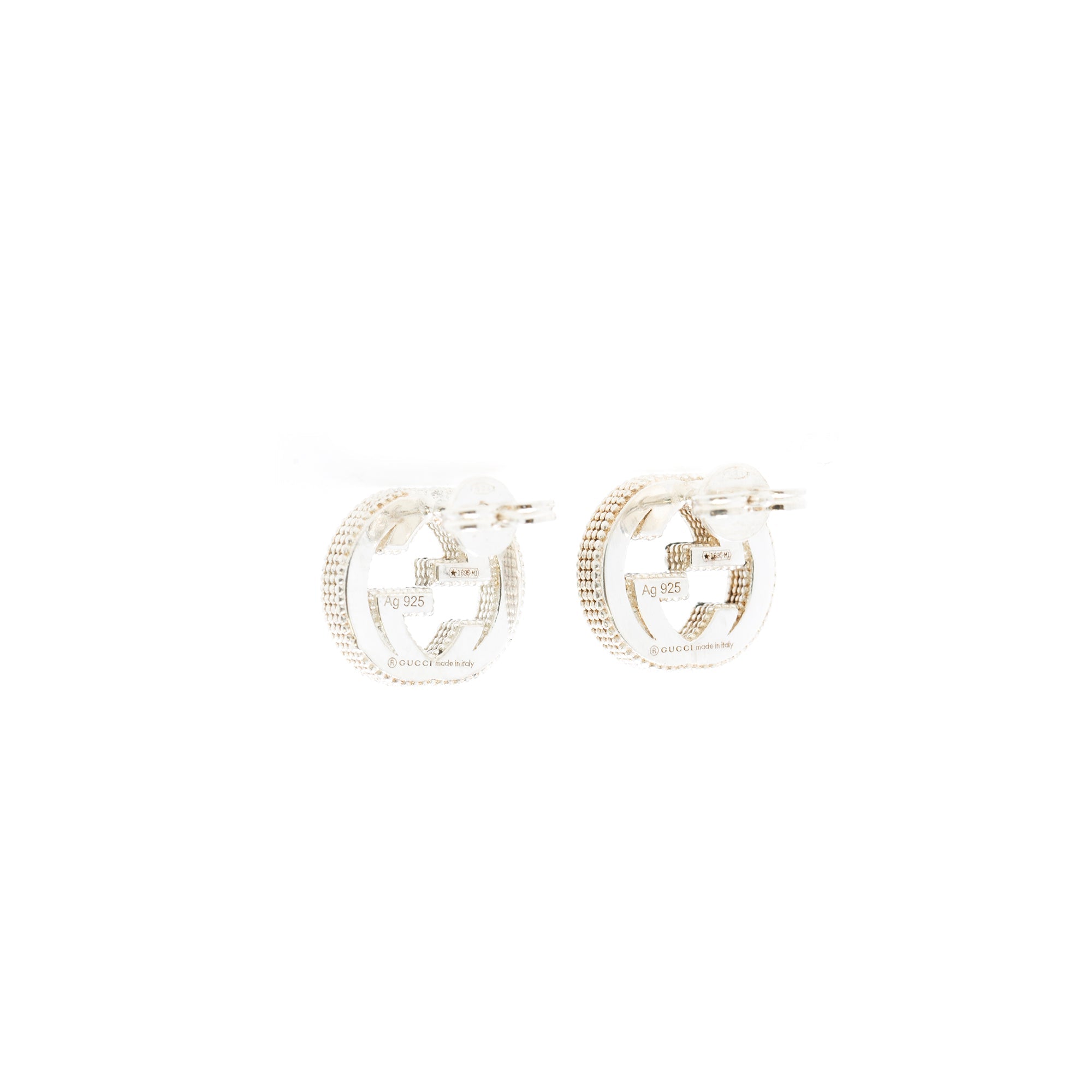 Gucci Sterling Silver Interlocking G Stud Earrings