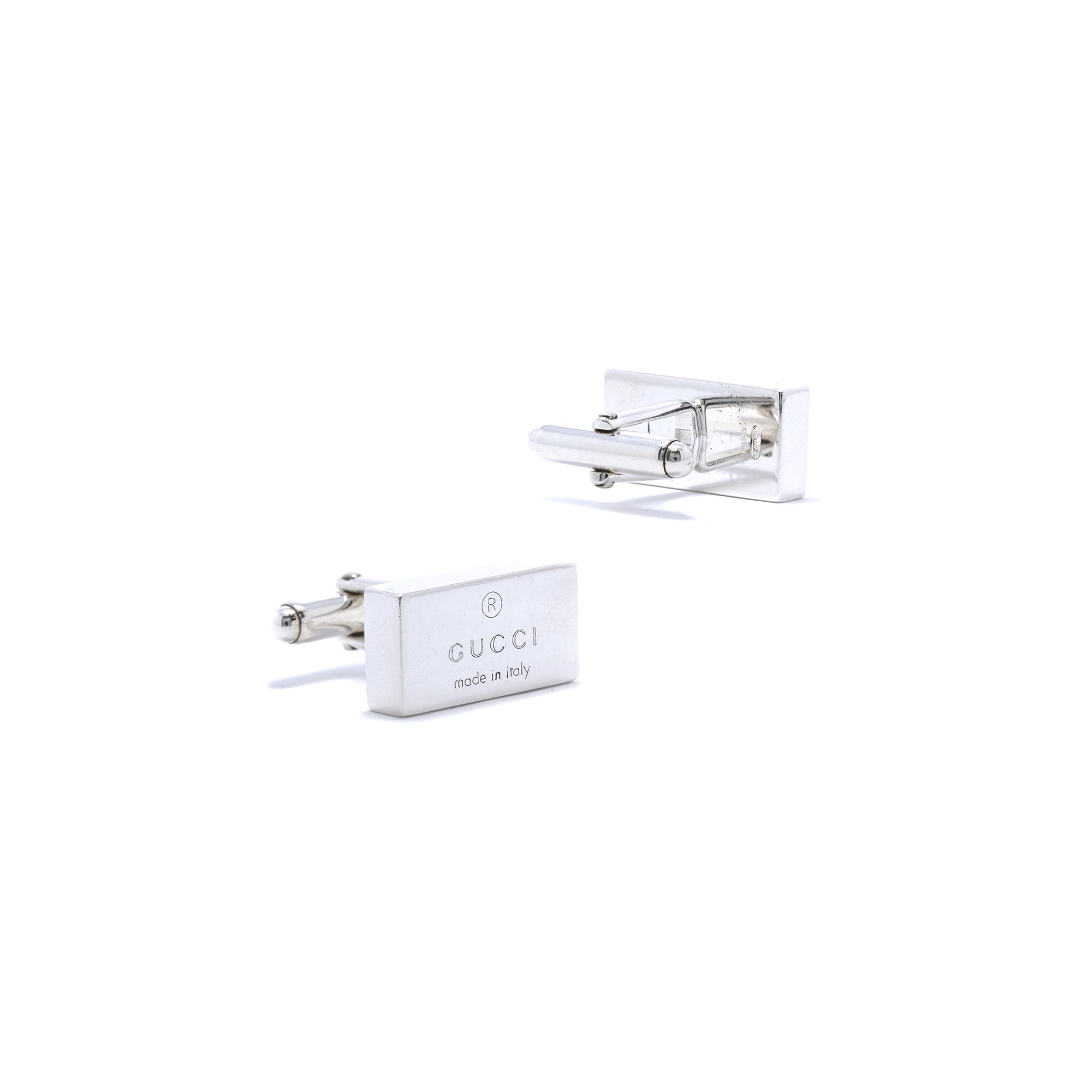 Gucci Sterling Silver Trademark Cufflinks