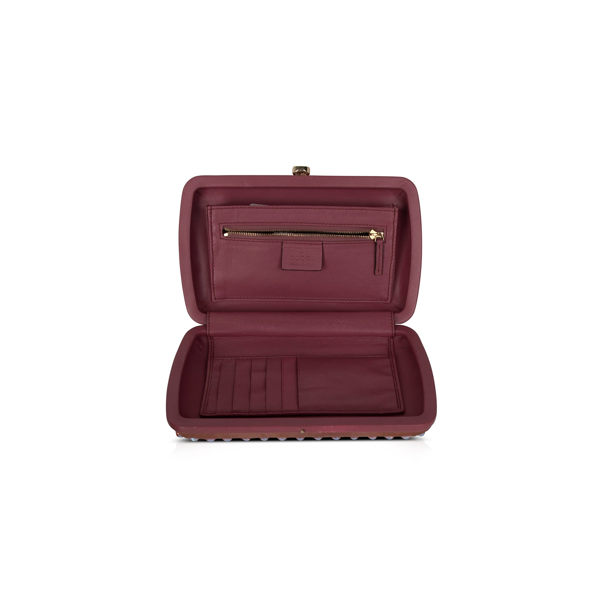 Gucci Suede Crystal Broadway Evening Clutch