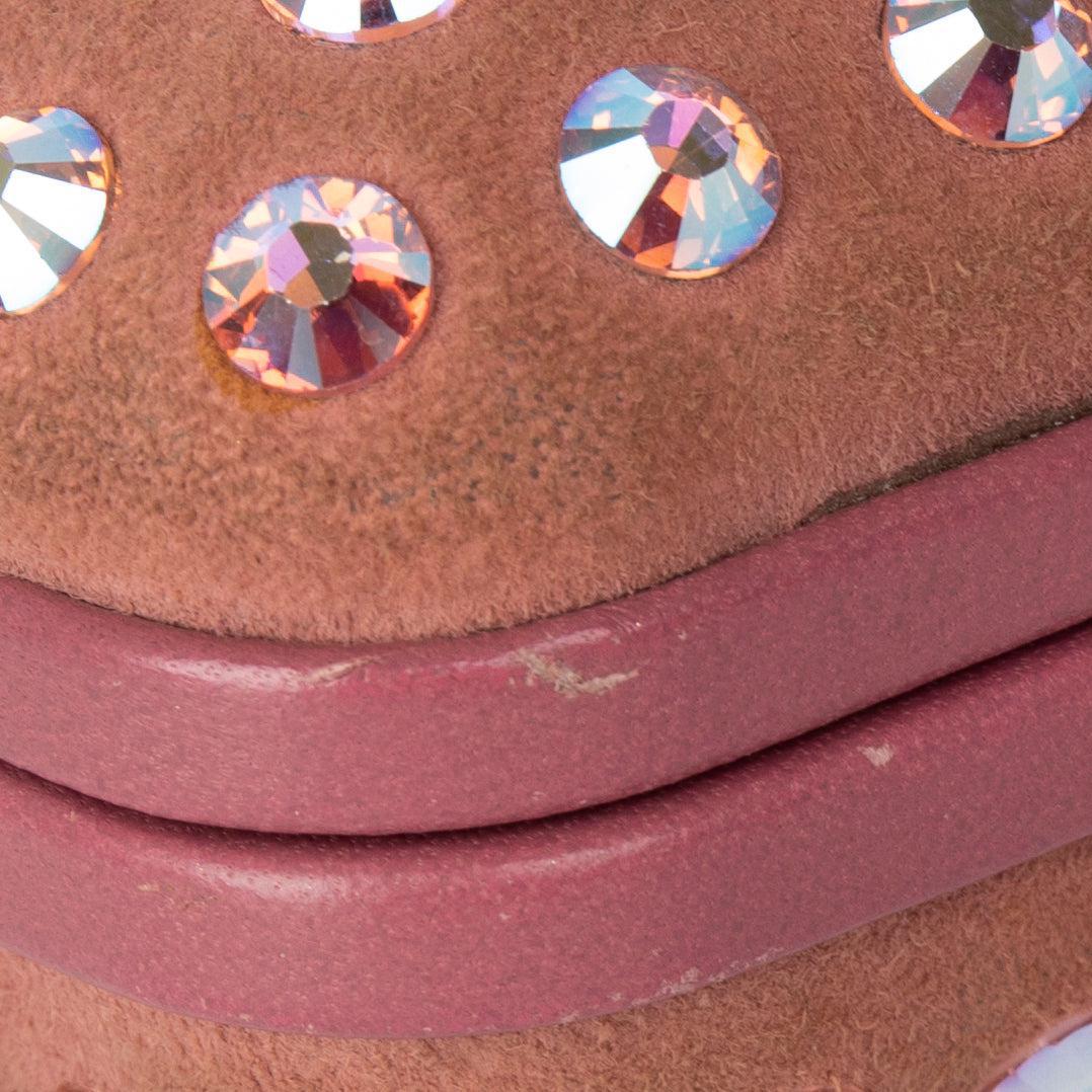 Gucci Suede Crystal Broadway Evening Clutch