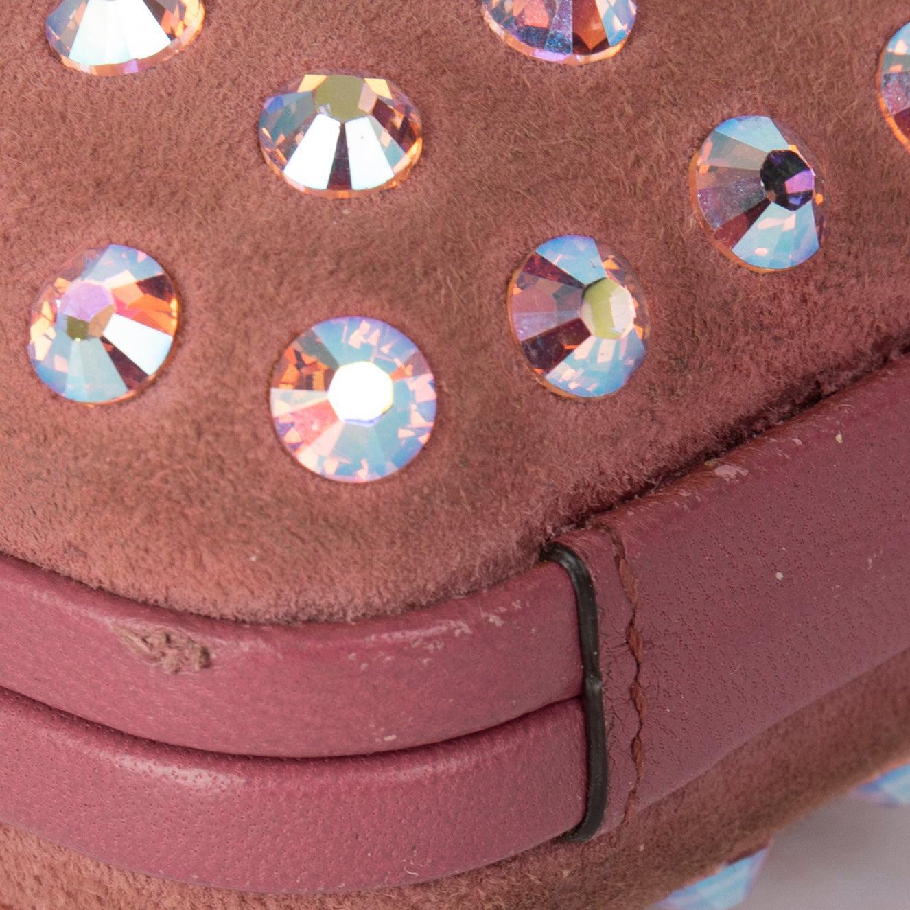 Gucci Suede Crystal Broadway Evening Clutch