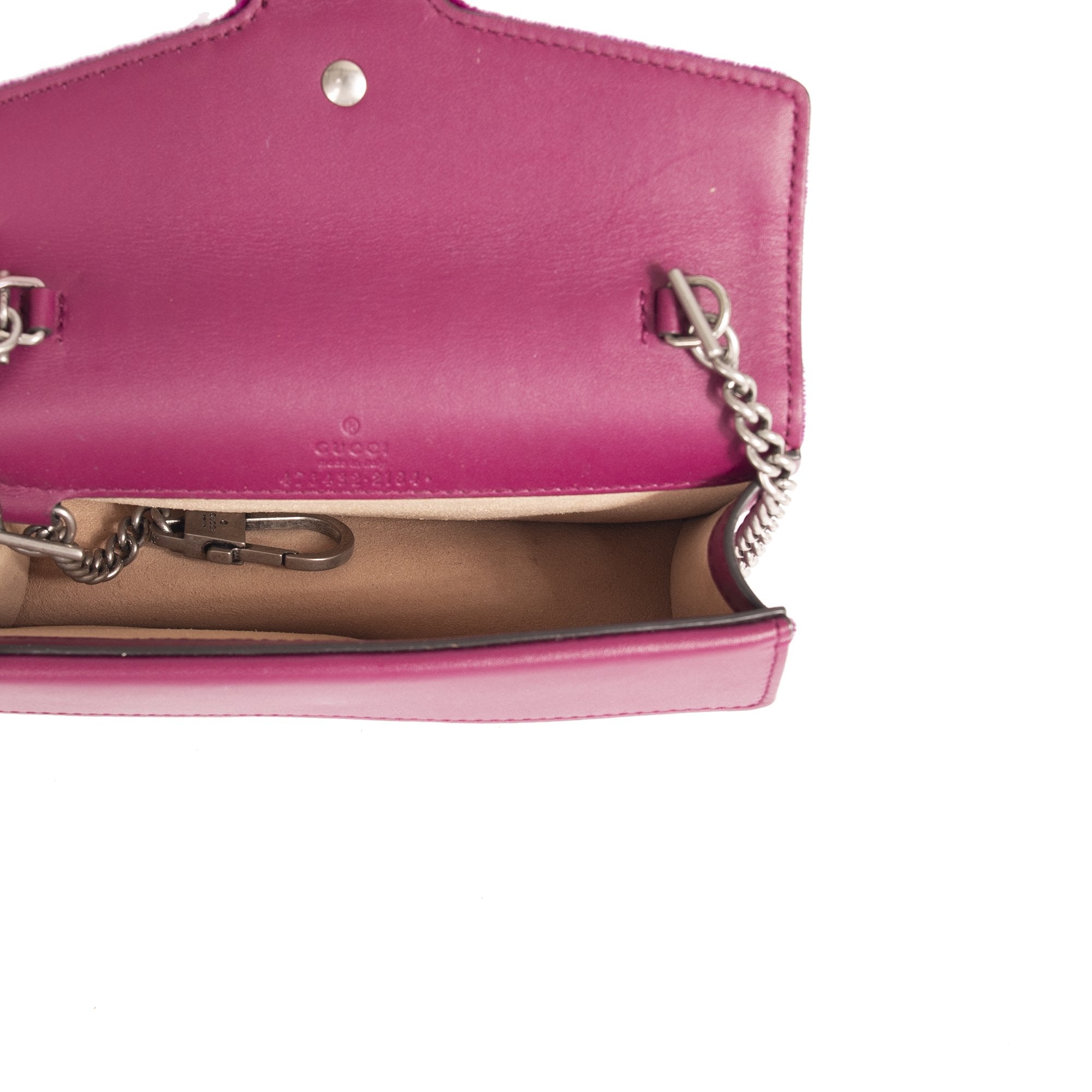 Gucci Super Mini Dionysus Velvet Chain Bag w/ Box