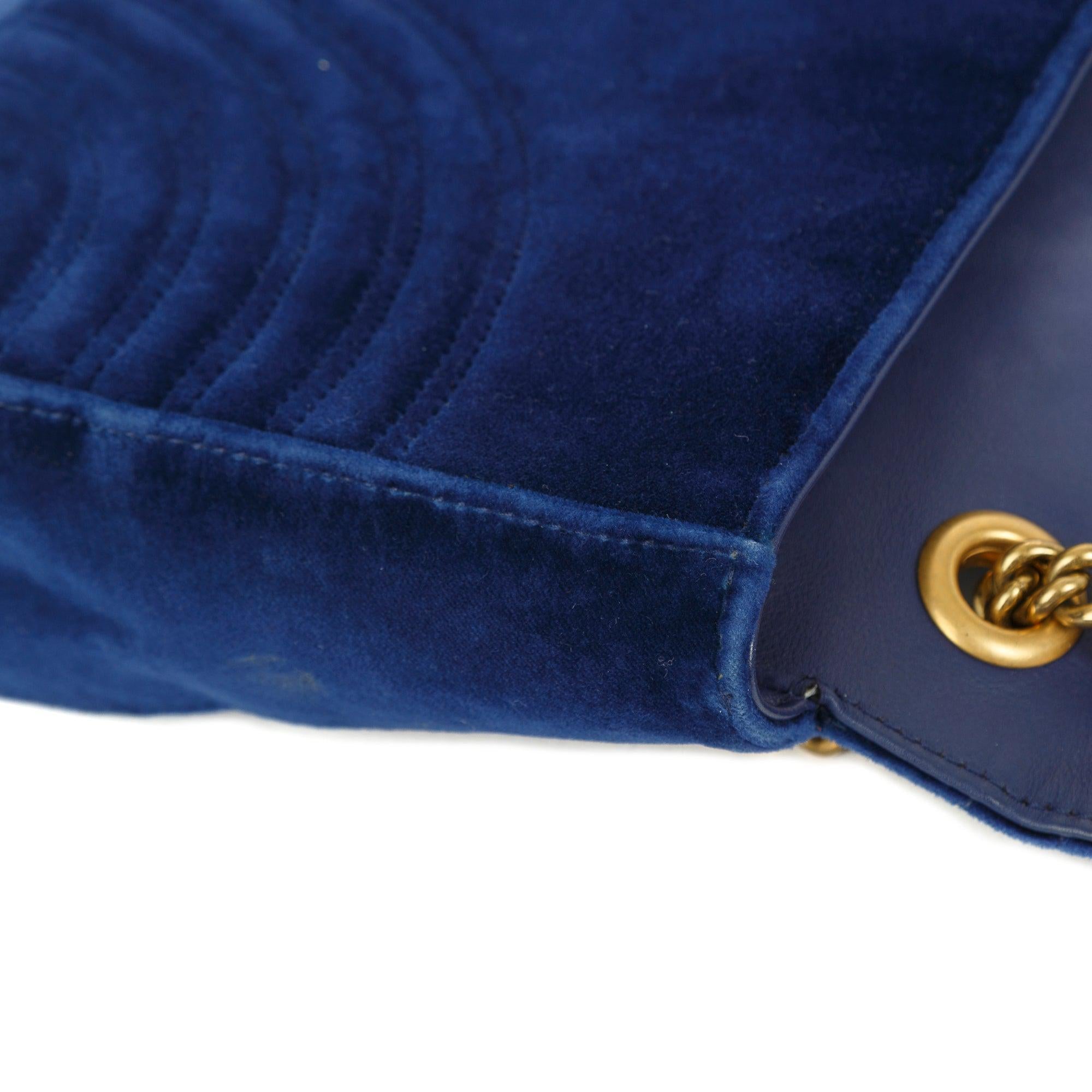 Gucci Velvet Matelasse GG Marmont Medium Shoulder Bag