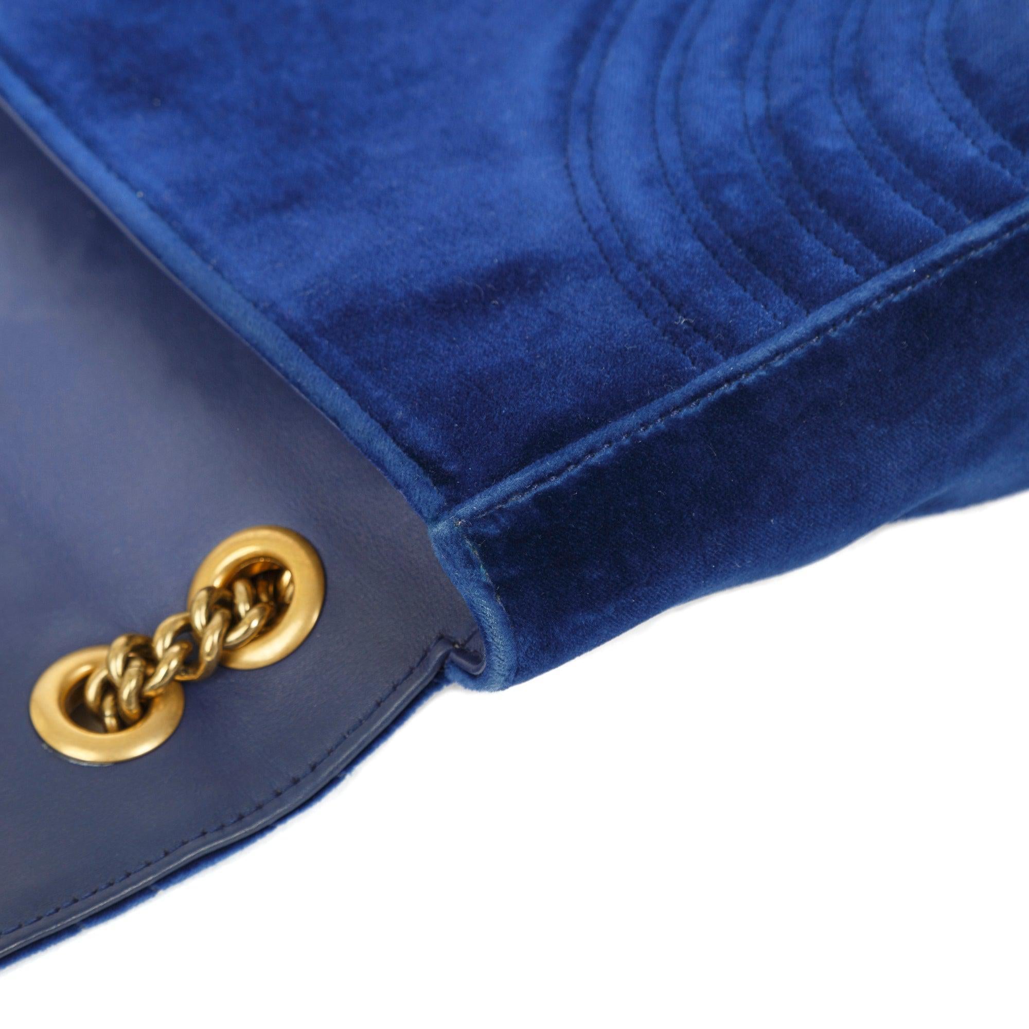 Gucci Velvet Matelasse GG Marmont Medium Shoulder Bag