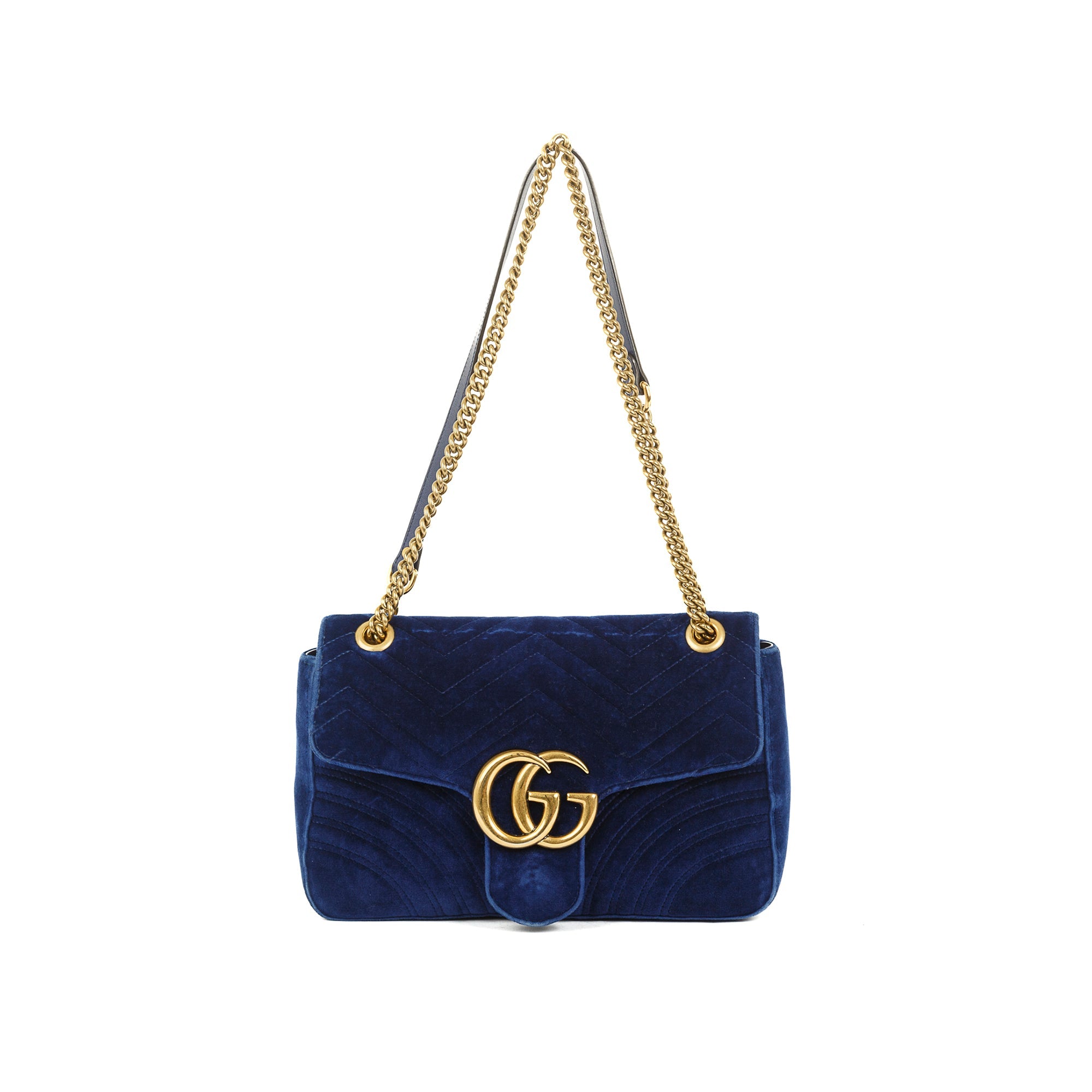 Gucci Velvet Matelasse GG Marmont Medium Shoulder Bag