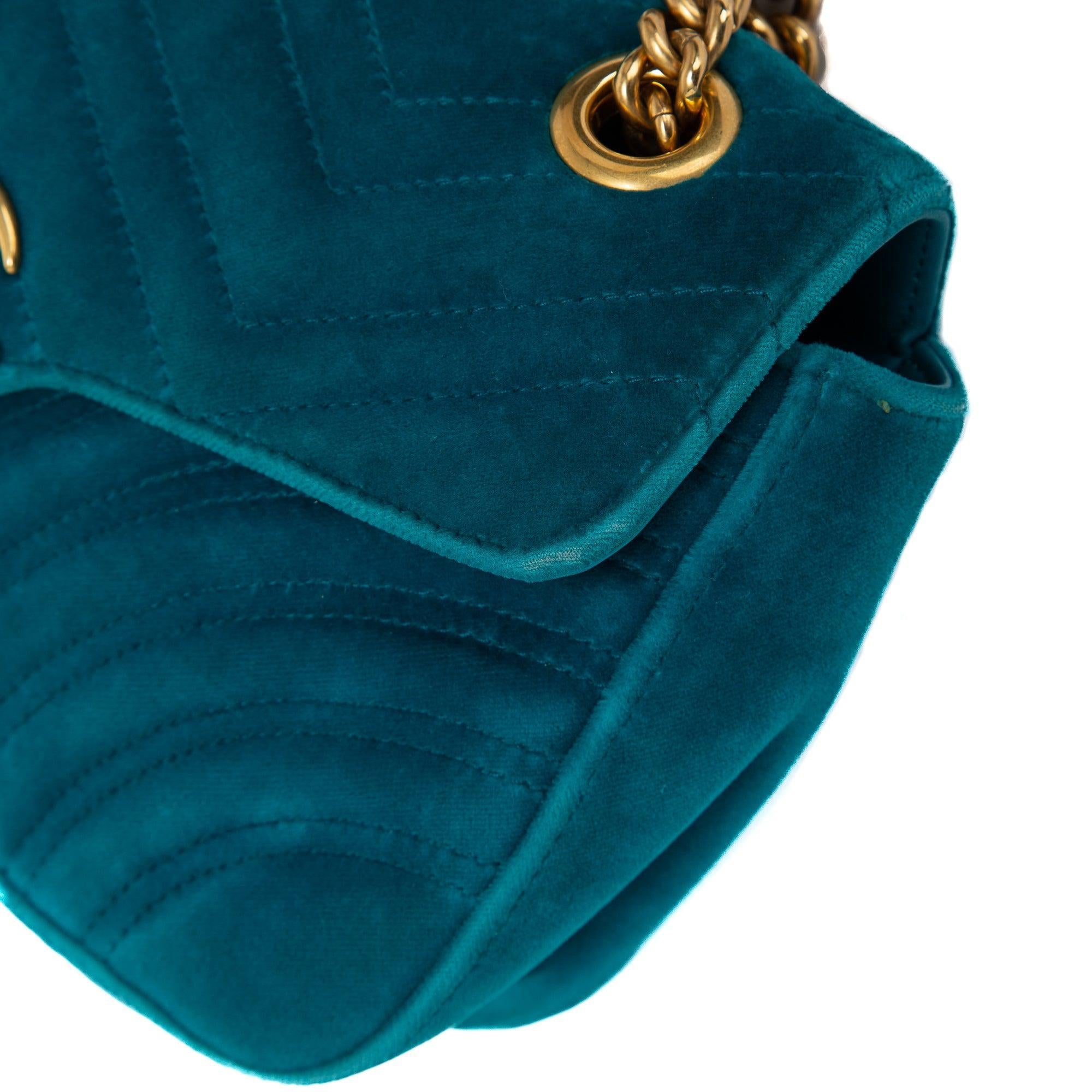 Gucci Velvet Matelasse GG Marmont Small Shoulder Bag