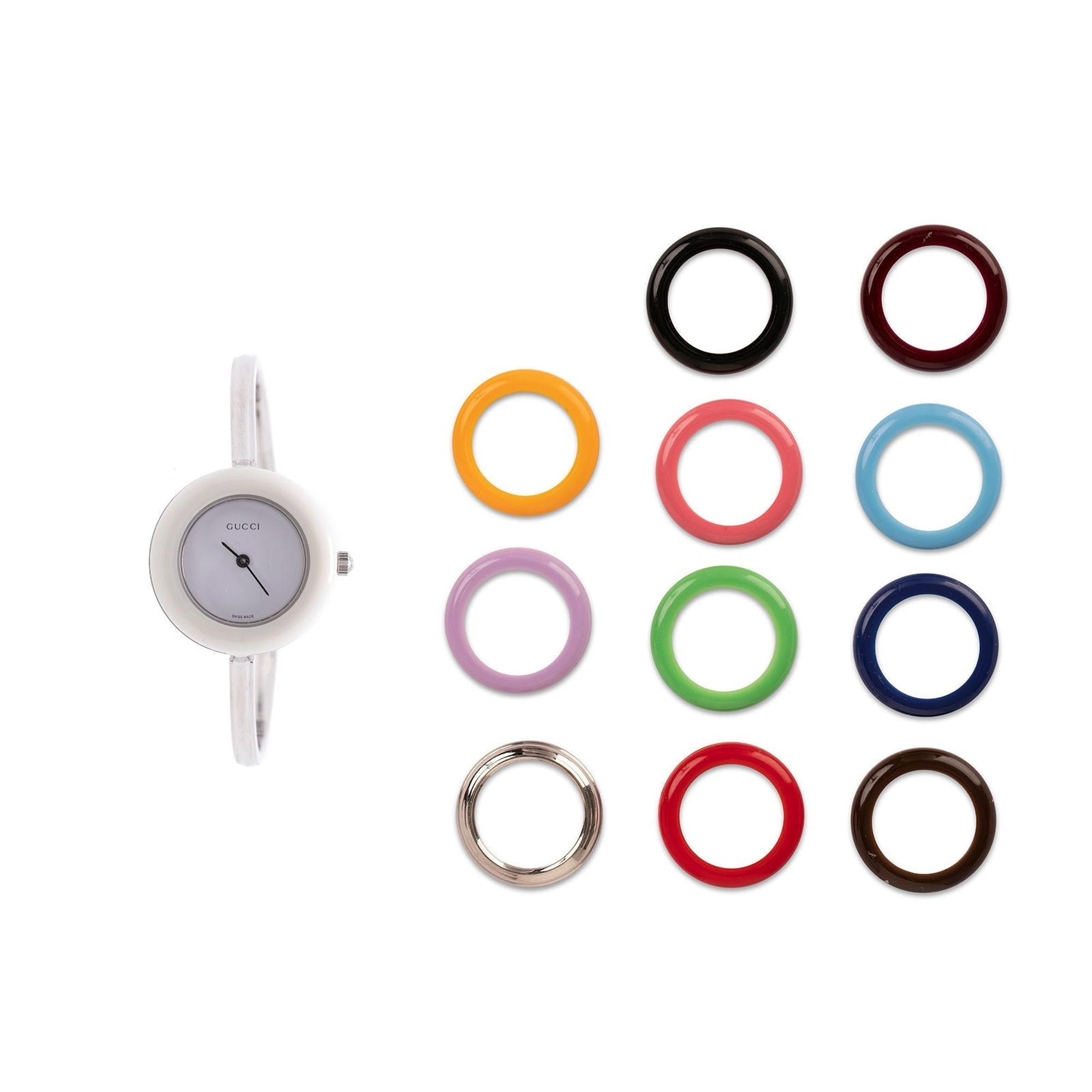 Gucci Vintage 1100 Series Watch w/ Box & 12 Multi-Colour Bezels