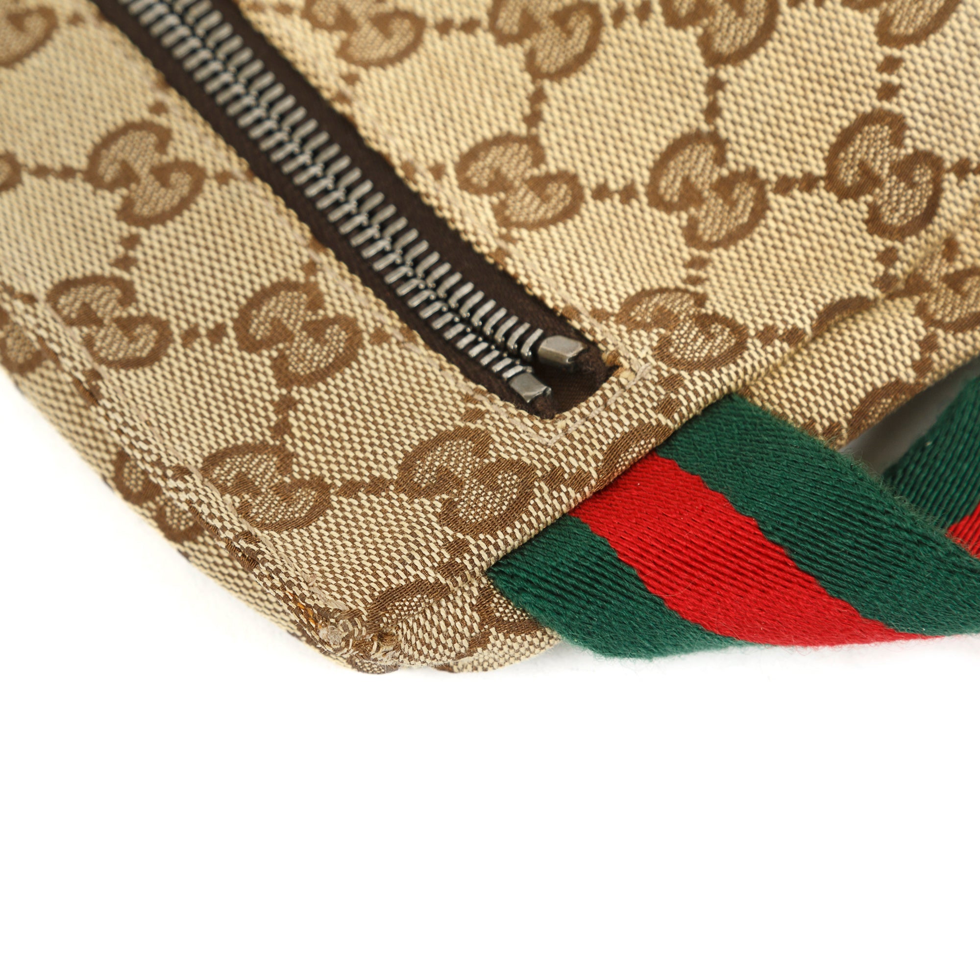 Gucci Vintage GG Canvas Double Belt Bag