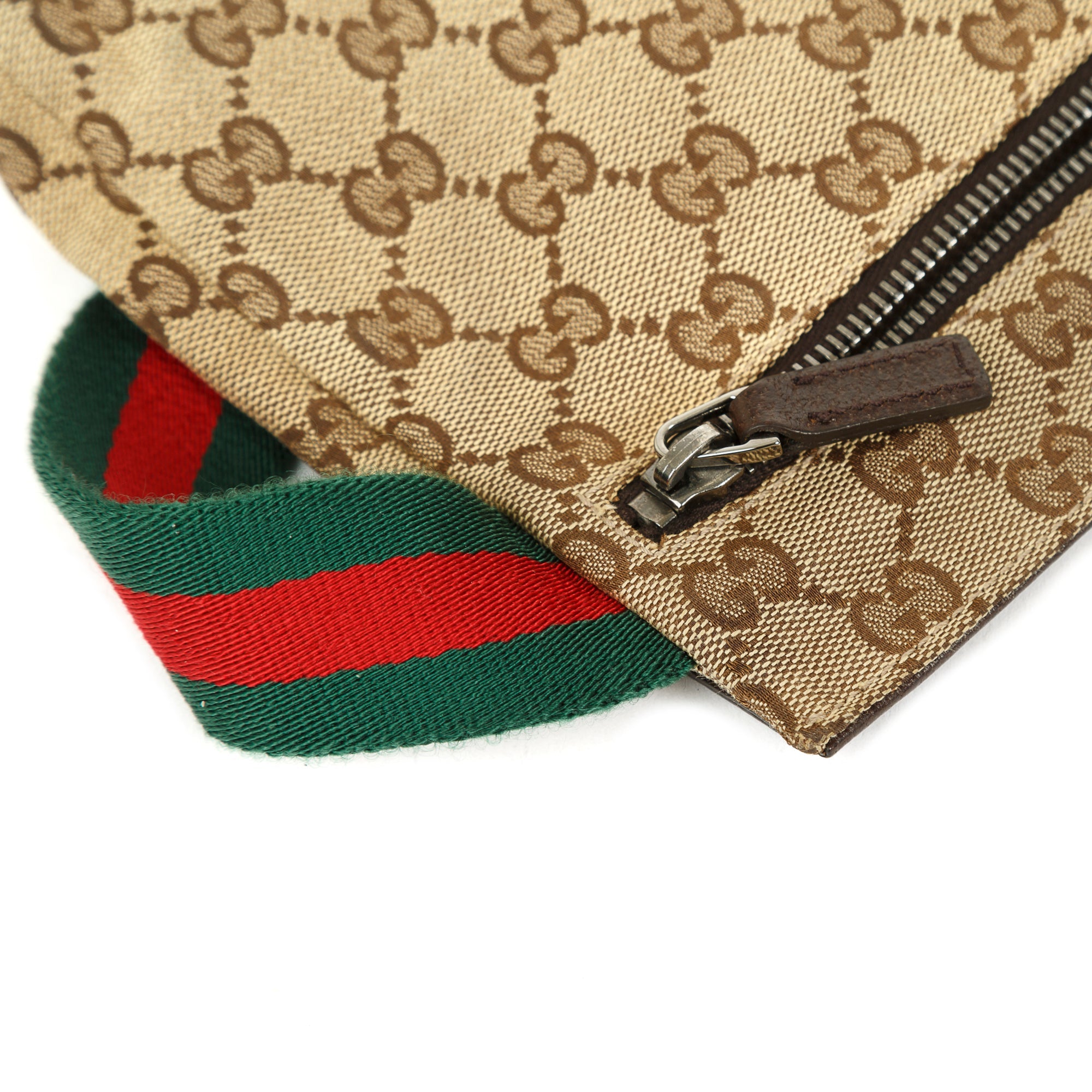 Gucci Vintage GG Canvas Double Belt Bag
