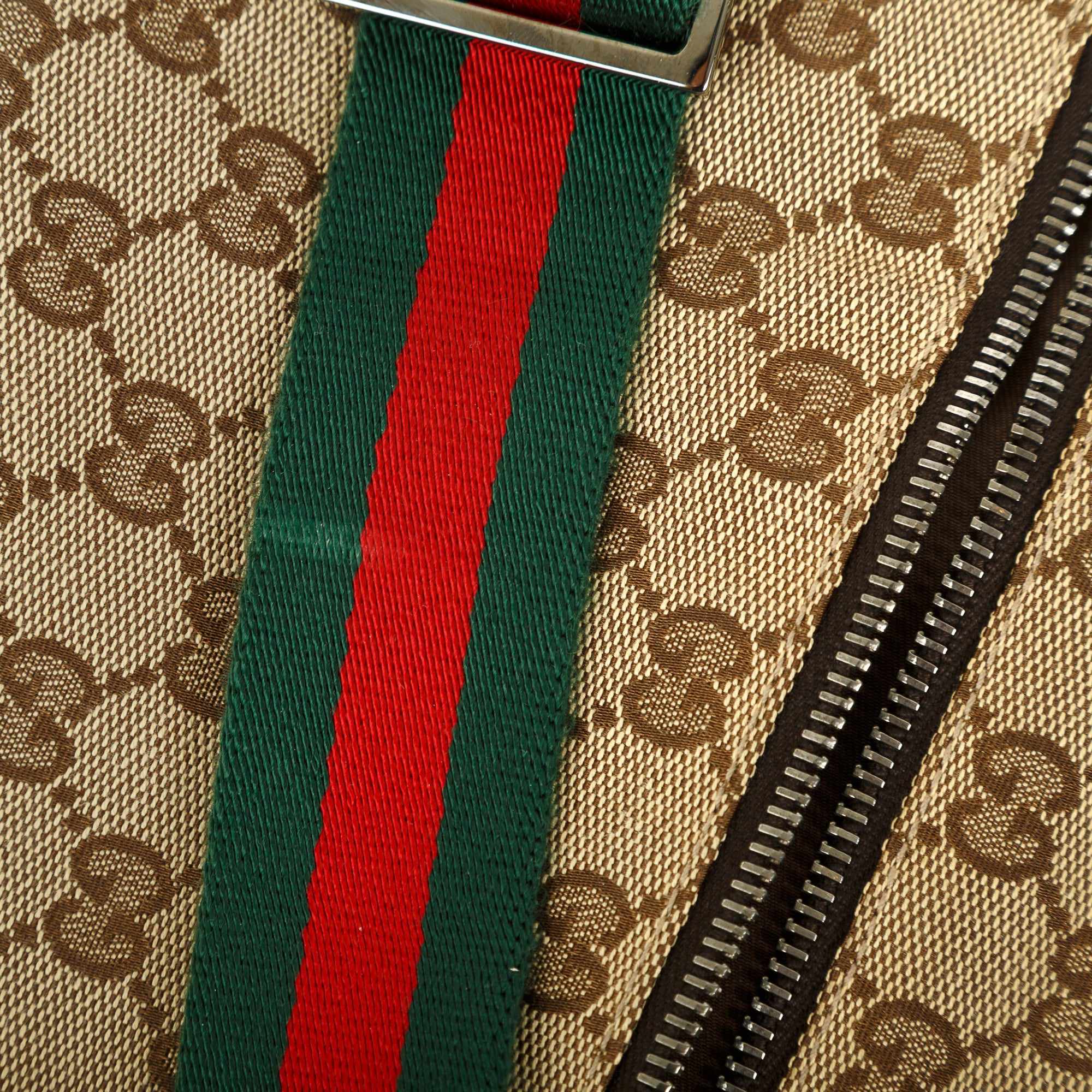 Gucci Vintage GG Canvas Double Belt Bag