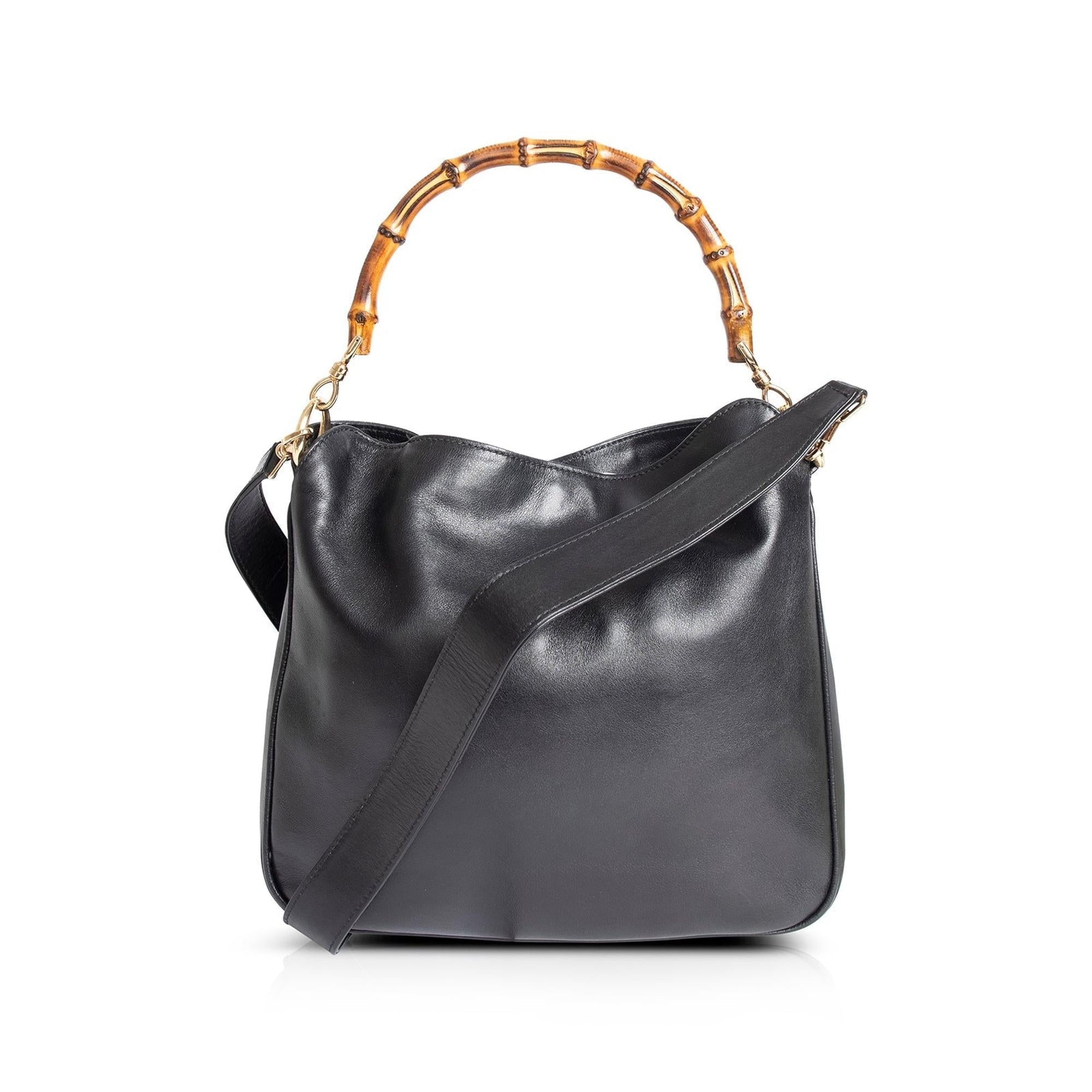 Gucci Vintage Leather Bamboo Shoulder Bag