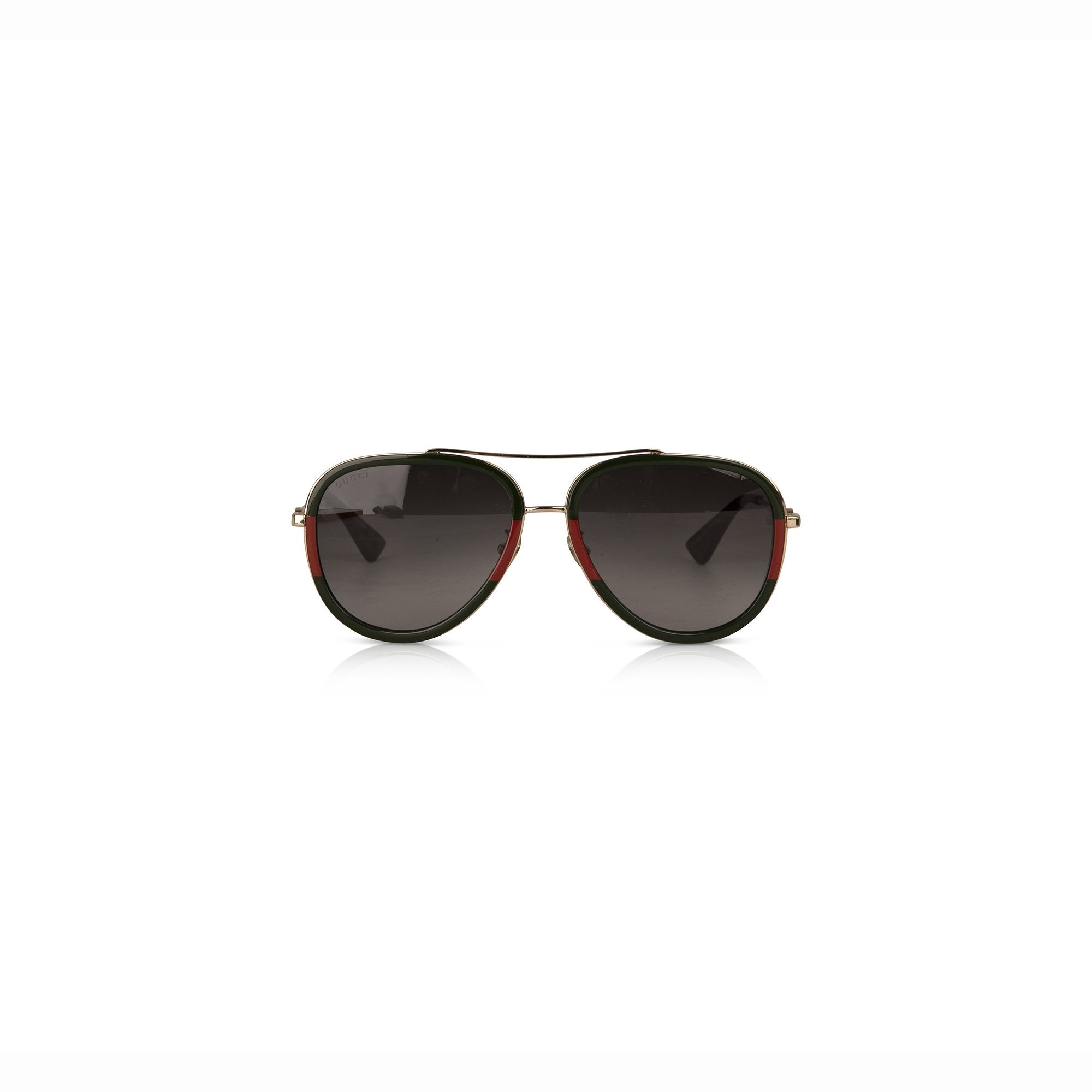 Gucci Web Accent Aviator Sunglasses w/ Case