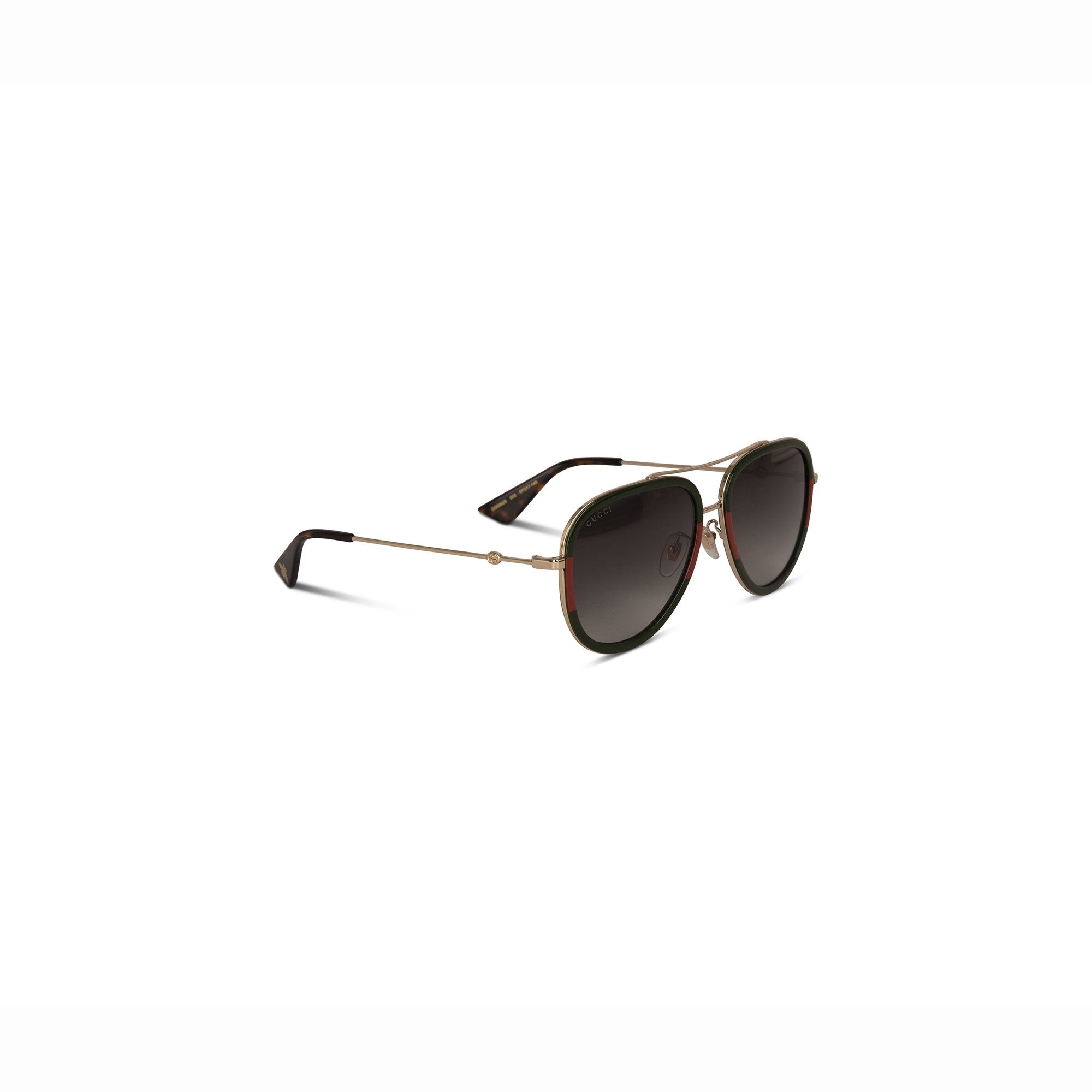 Gucci Web Accent Aviator Sunglasses w/ Case