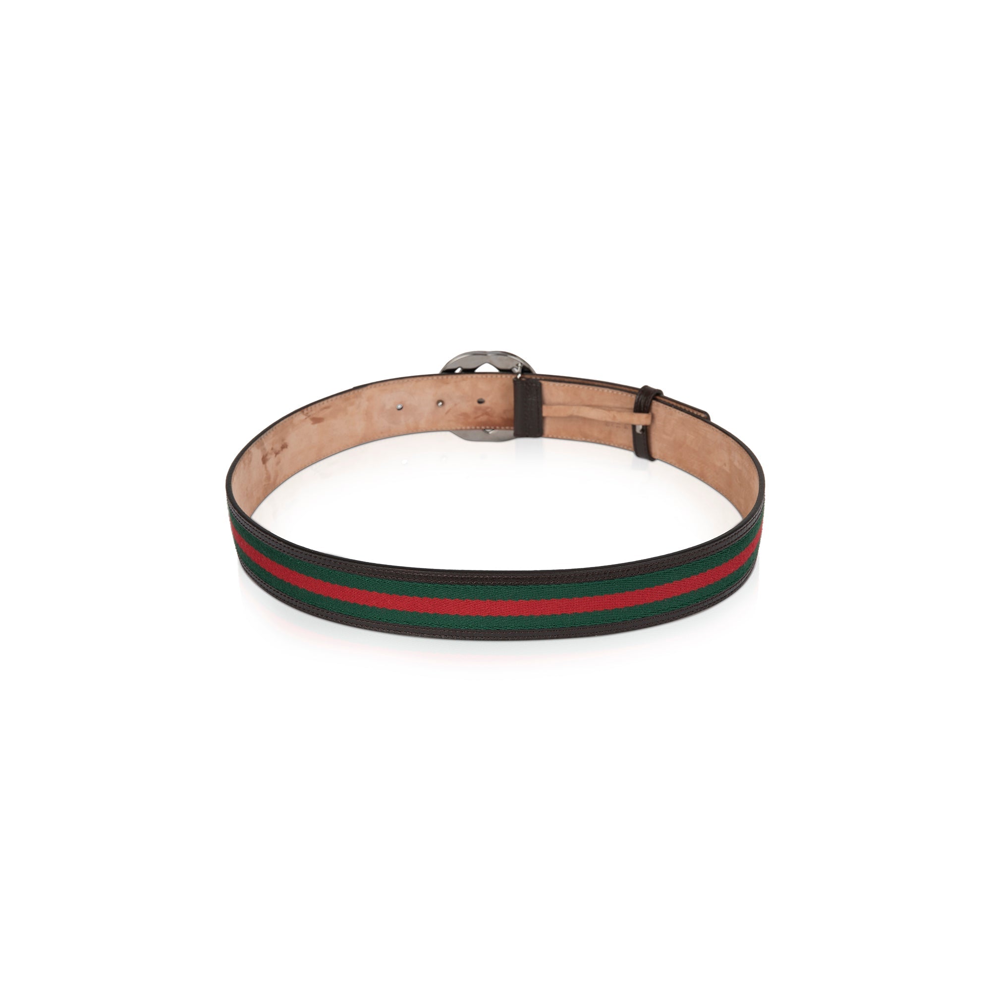 Gucci Web Leather Belt with G Buckle