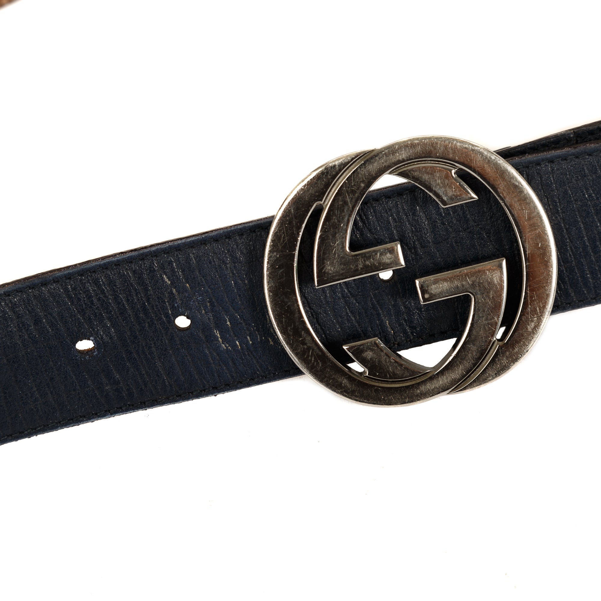 Gucci Web Leather Belt with G Buckle
