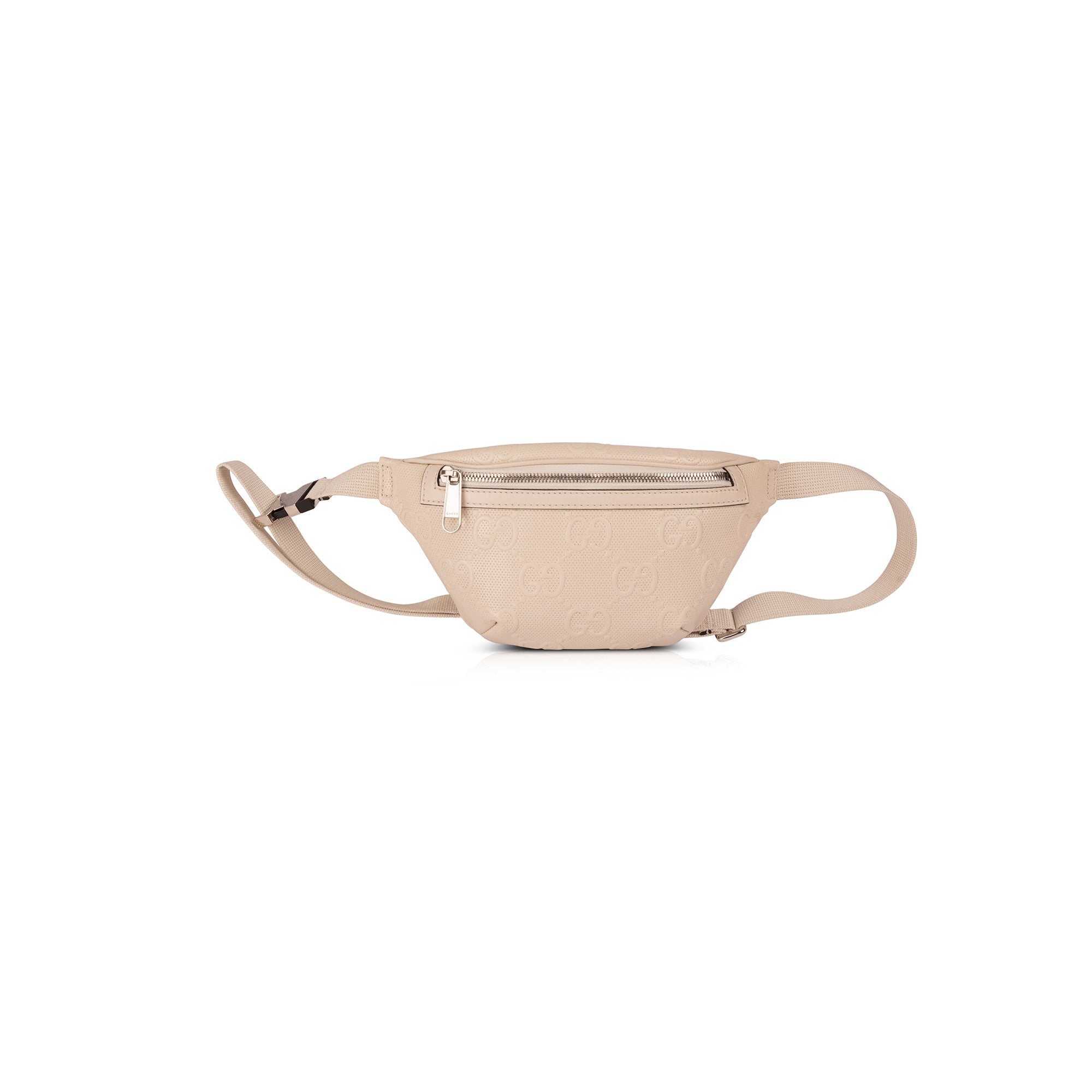 Gucci White GG Embossed Belt Bag w/ Box