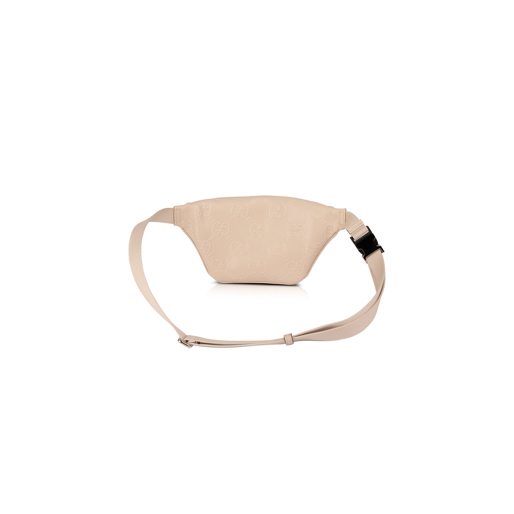 Gucci White GG Embossed Belt Bag w/ Box