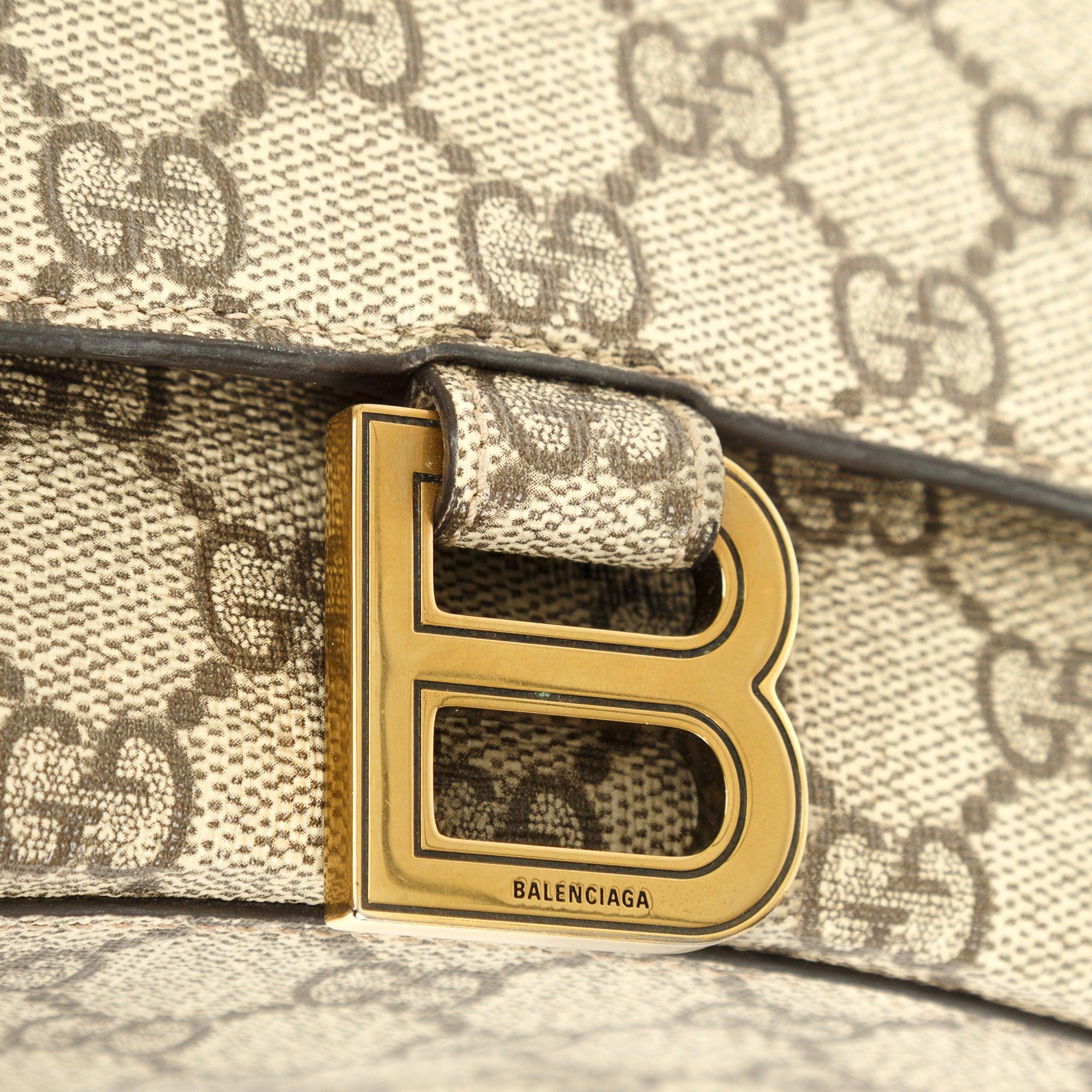 Gucci X Balenciaga The Hacker Project GG Supreme Hourglass Small Top Handle Bag