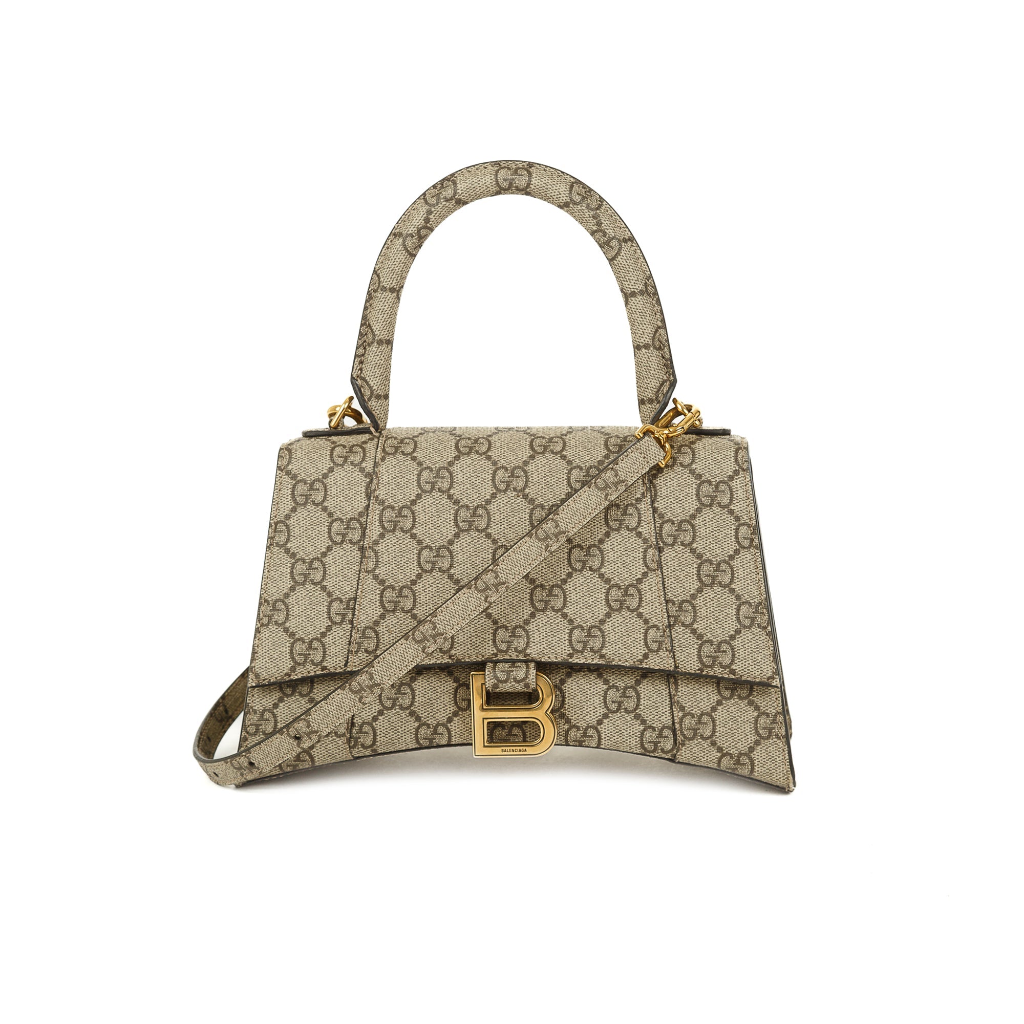 Gucci X Balenciaga The Hacker Project GG Supreme Hourglass Small Top Handle Bag