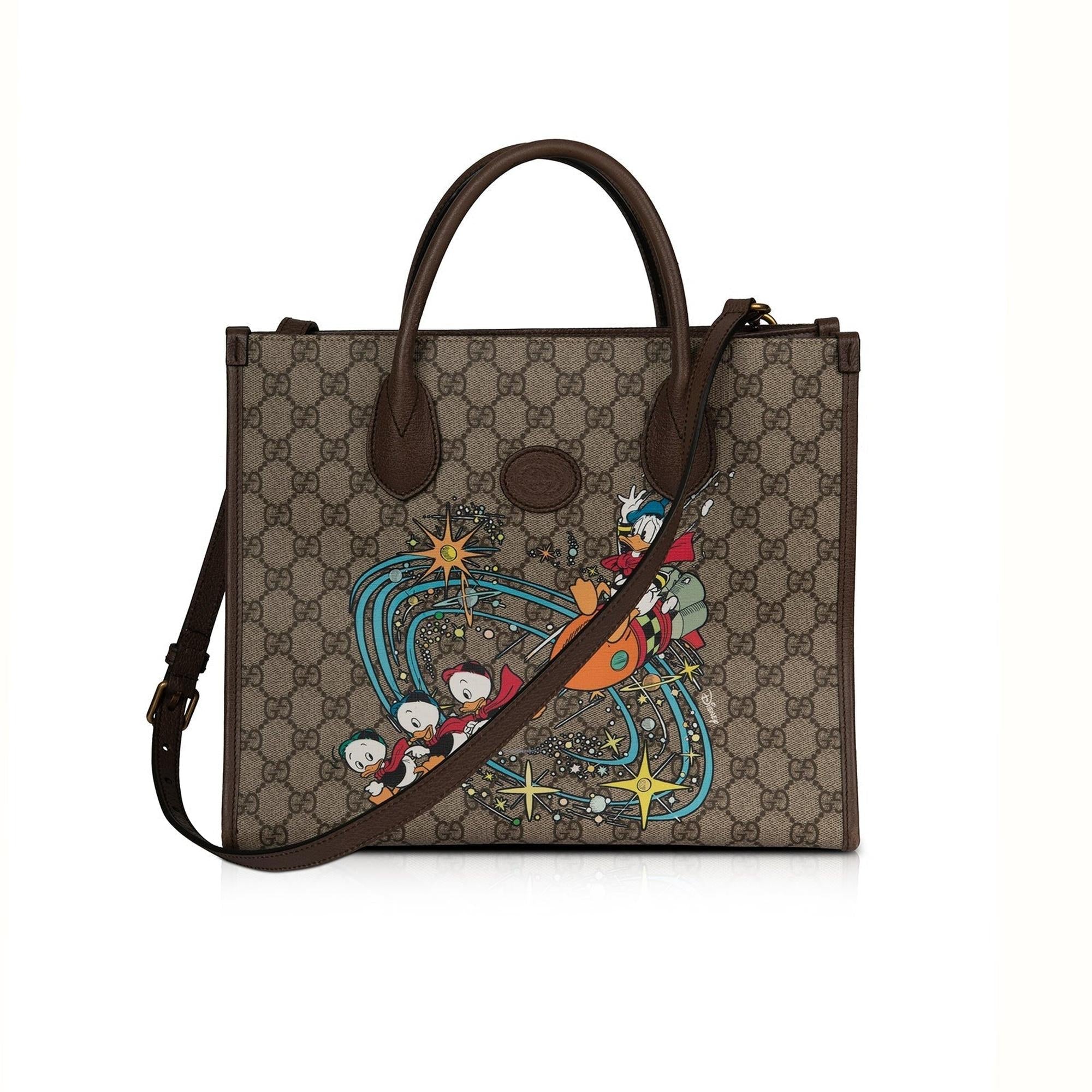 Gucci x Disney Donald Duck GG Supreme Convertible Tote