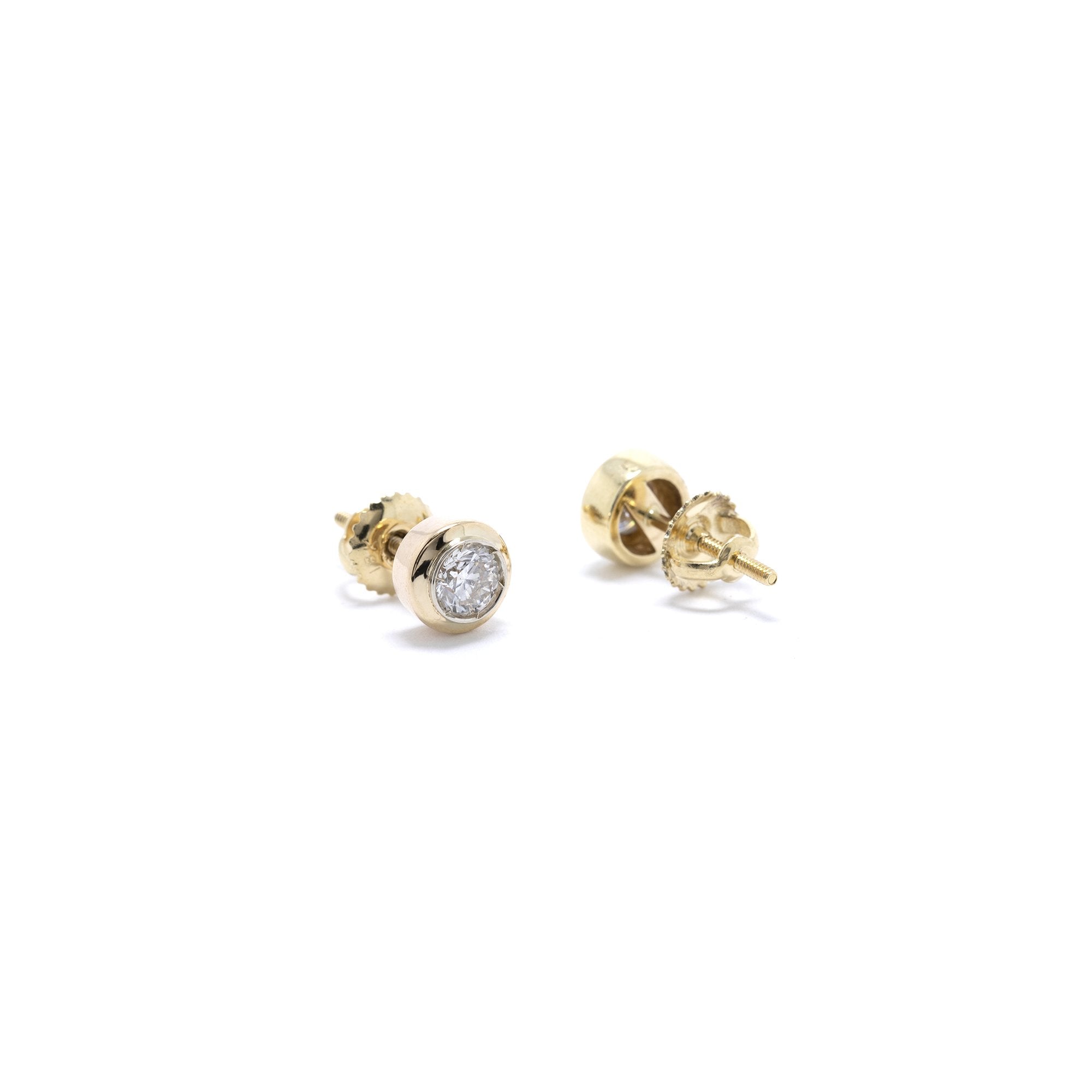 Gypsy Set Diamond Stud Earrings