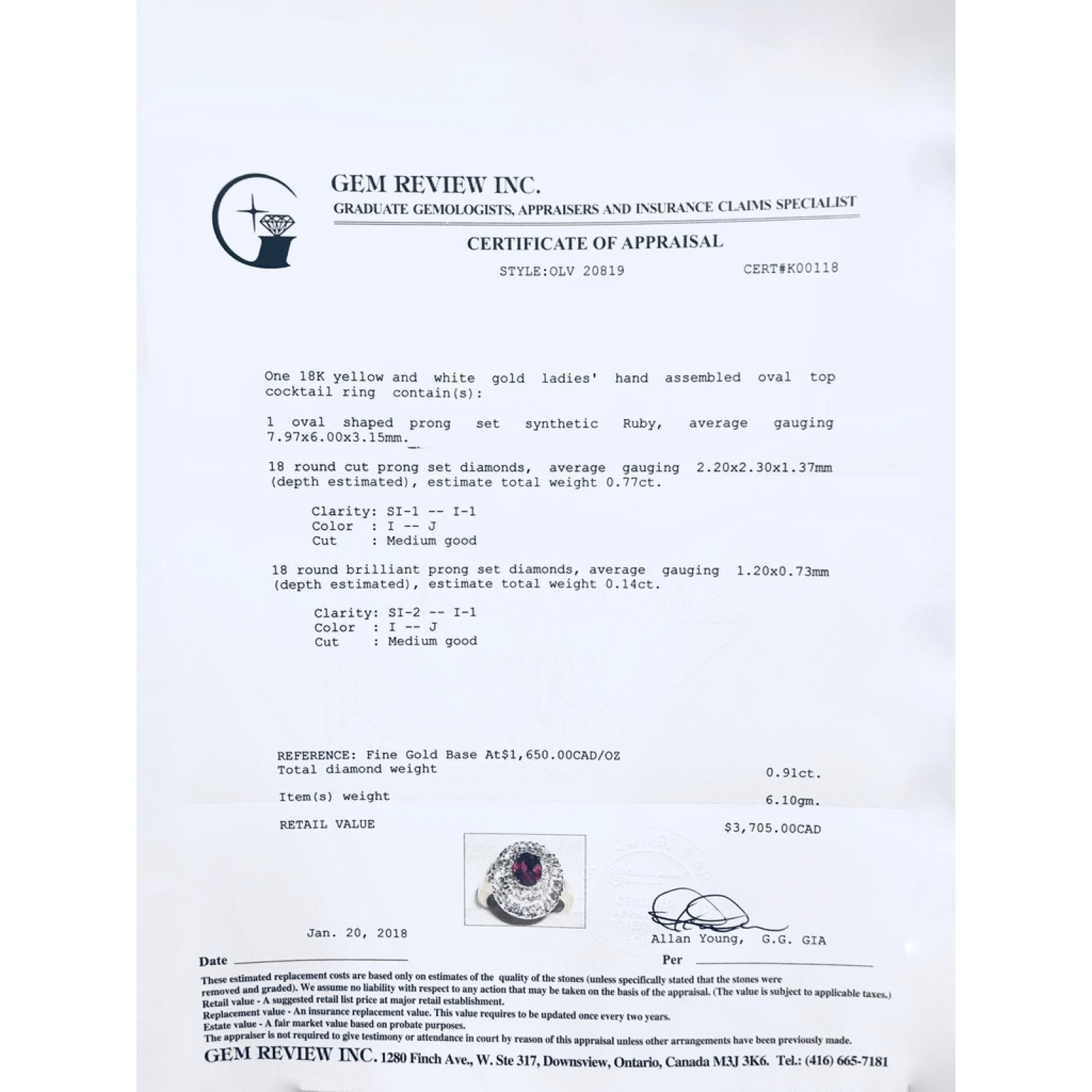 Hand Assembled Oval Top Cocktail Ring