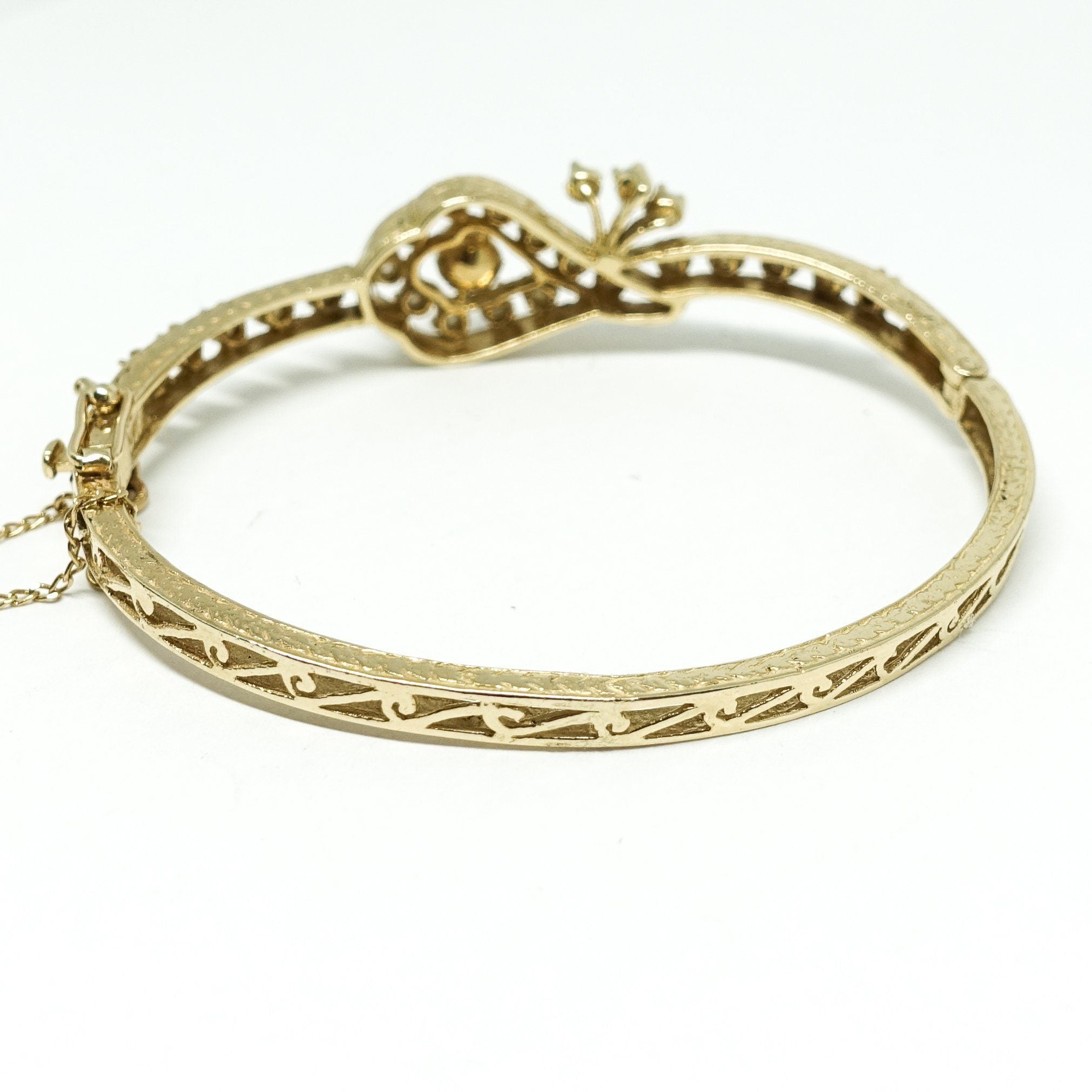 Hand Assembled Pearl Bangle in 14kt Yellow Gold