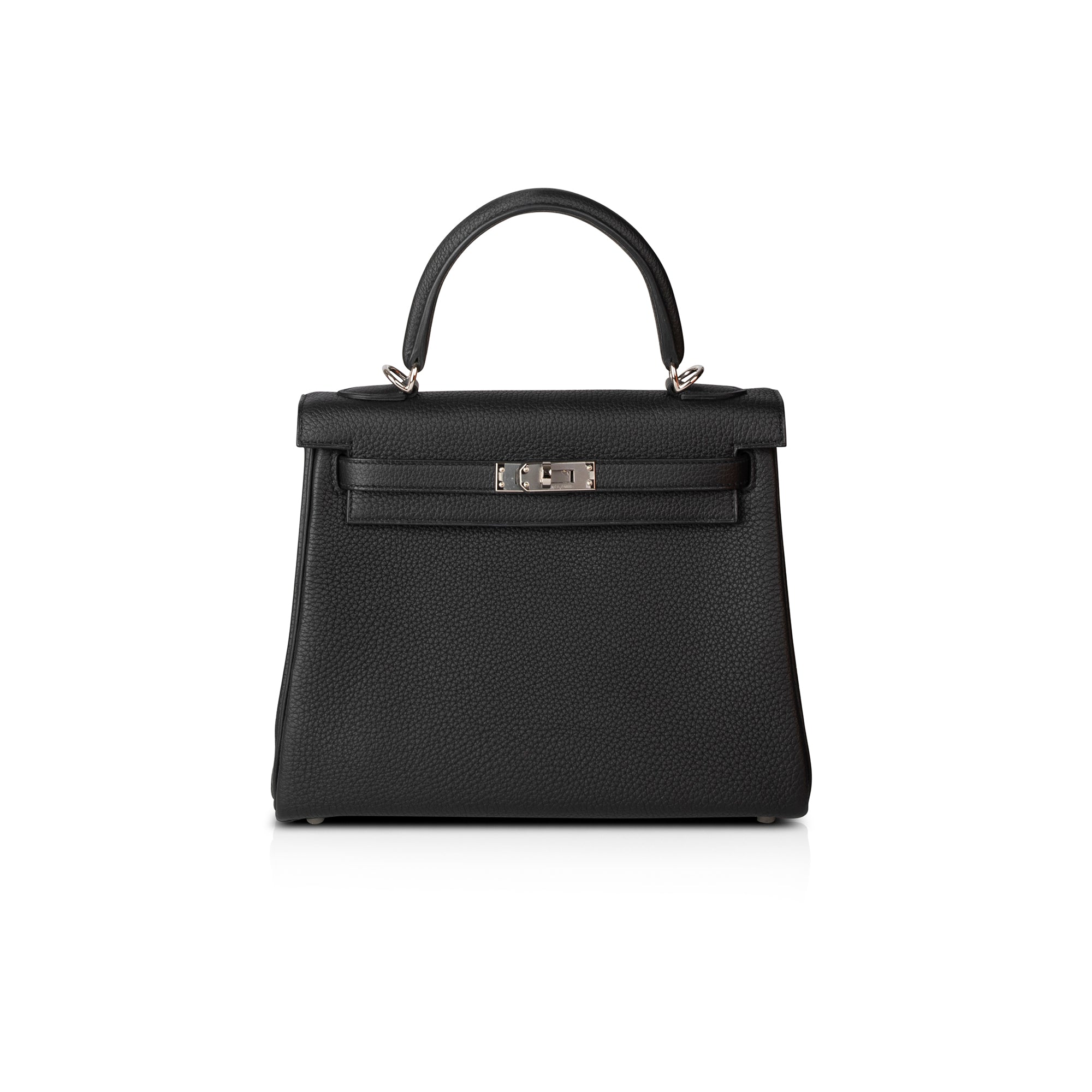 Hermes 2021 Black Togo Kelly II Retourne 25 w/ Box