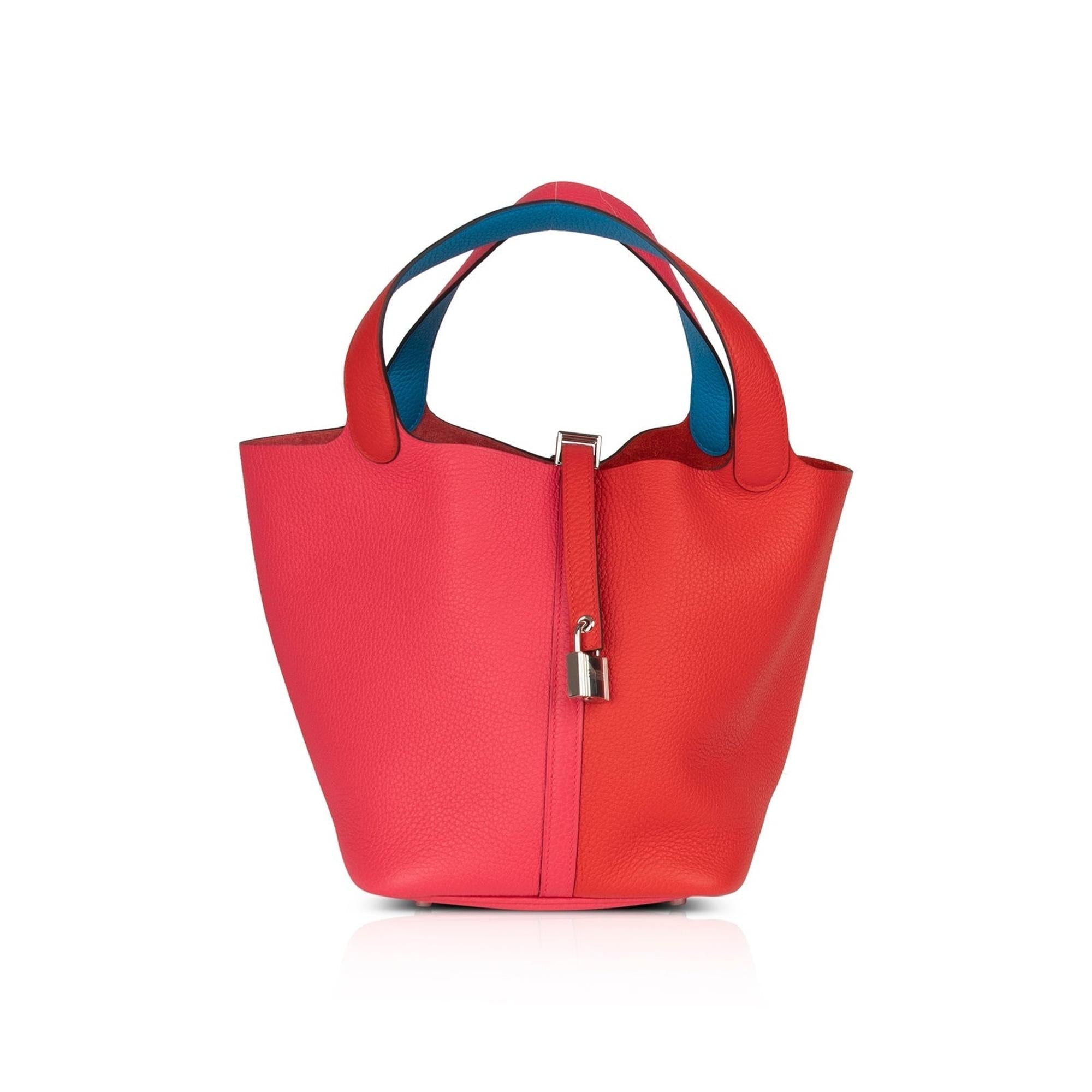 Hermes 2022 Tricolor Clemence Picotin Lock 22 Casaque Bag w/ Box & Receipt