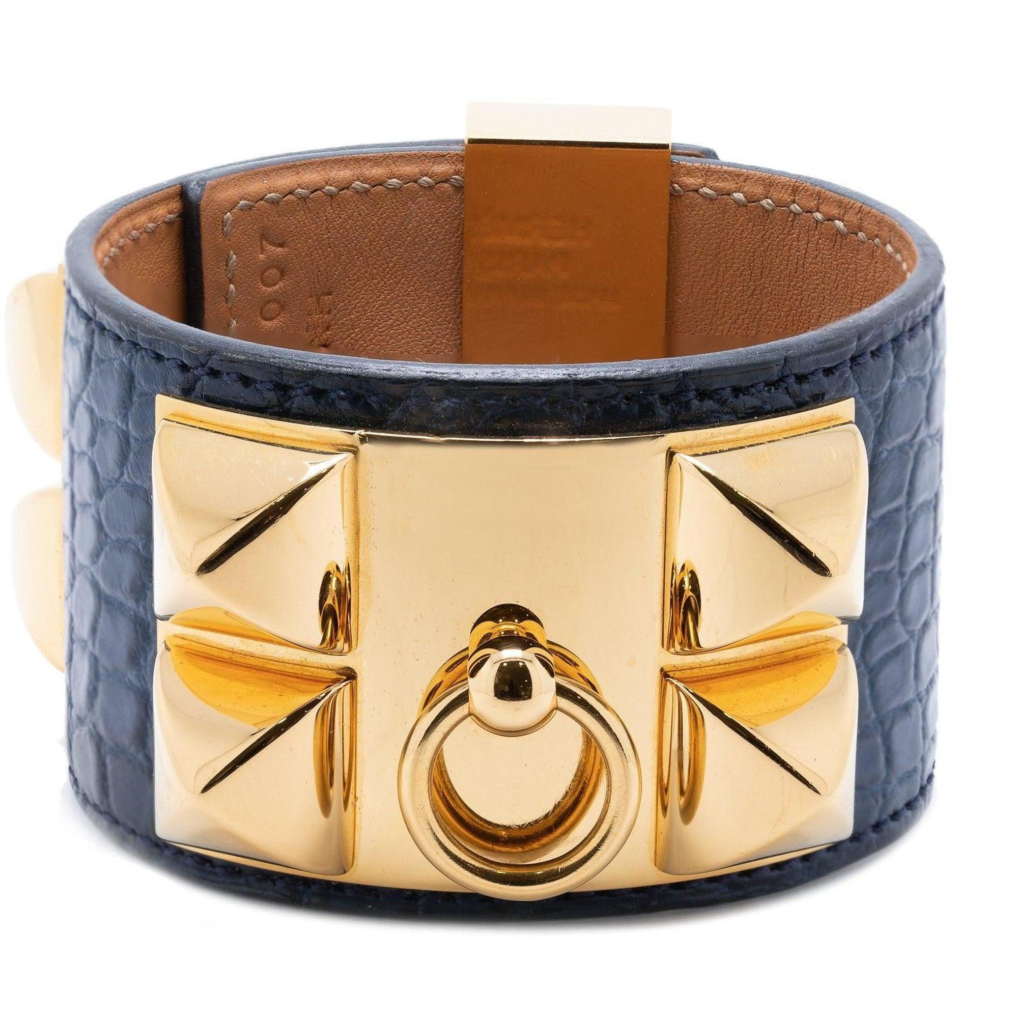 Hermes Alligator Collier de Chien Bracelet